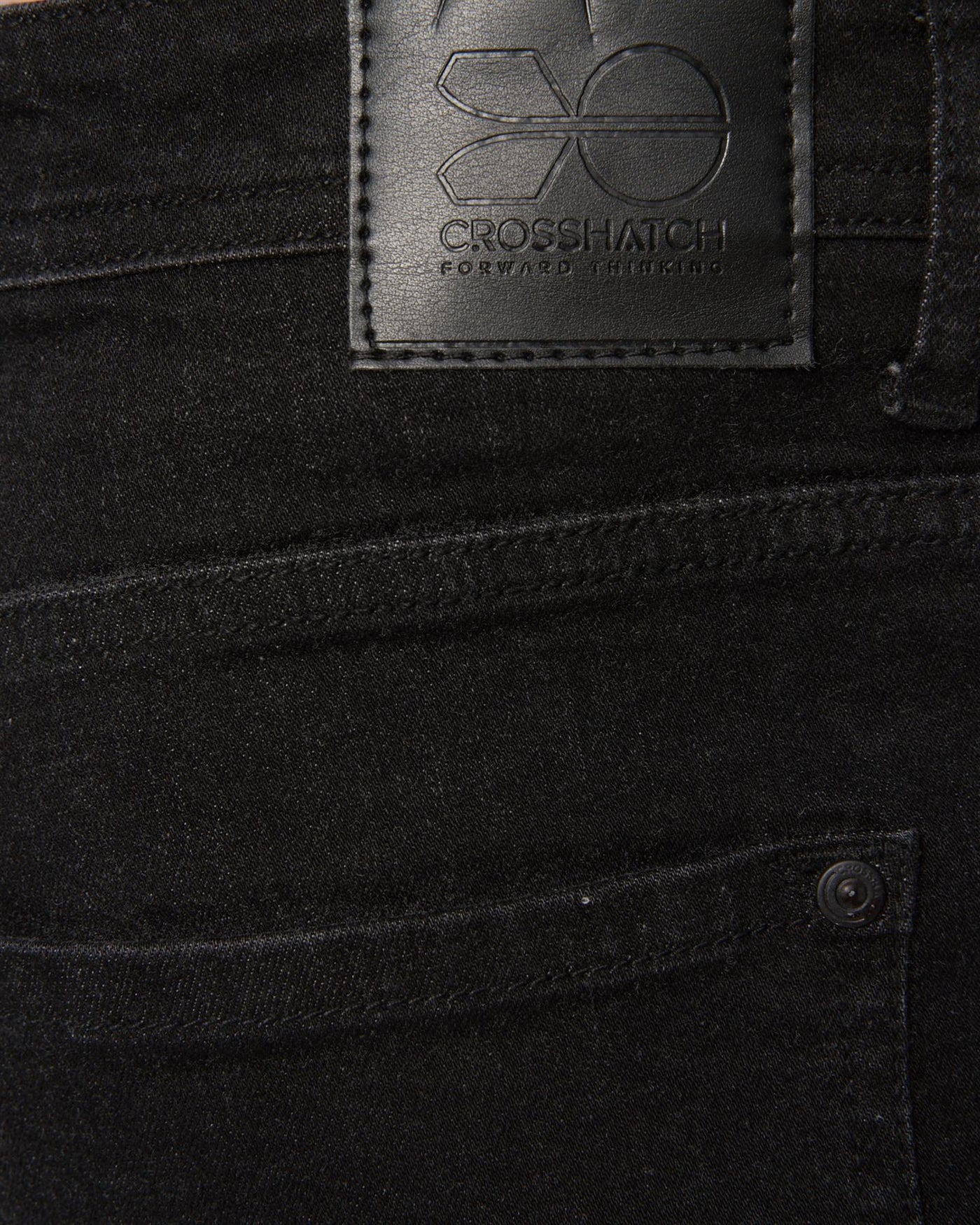 Crosshatch Mens Malcolm Slim Fit Jeans Black Wash