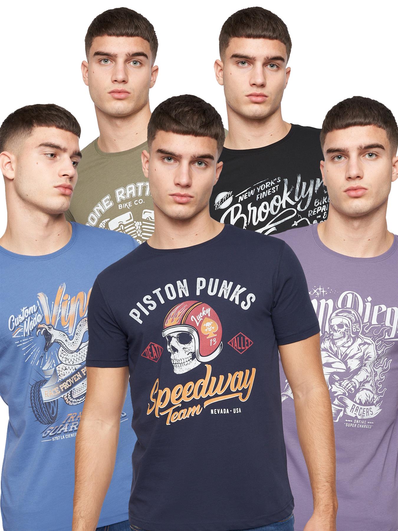Mens Jerome T-Shirt 5pk Assorted