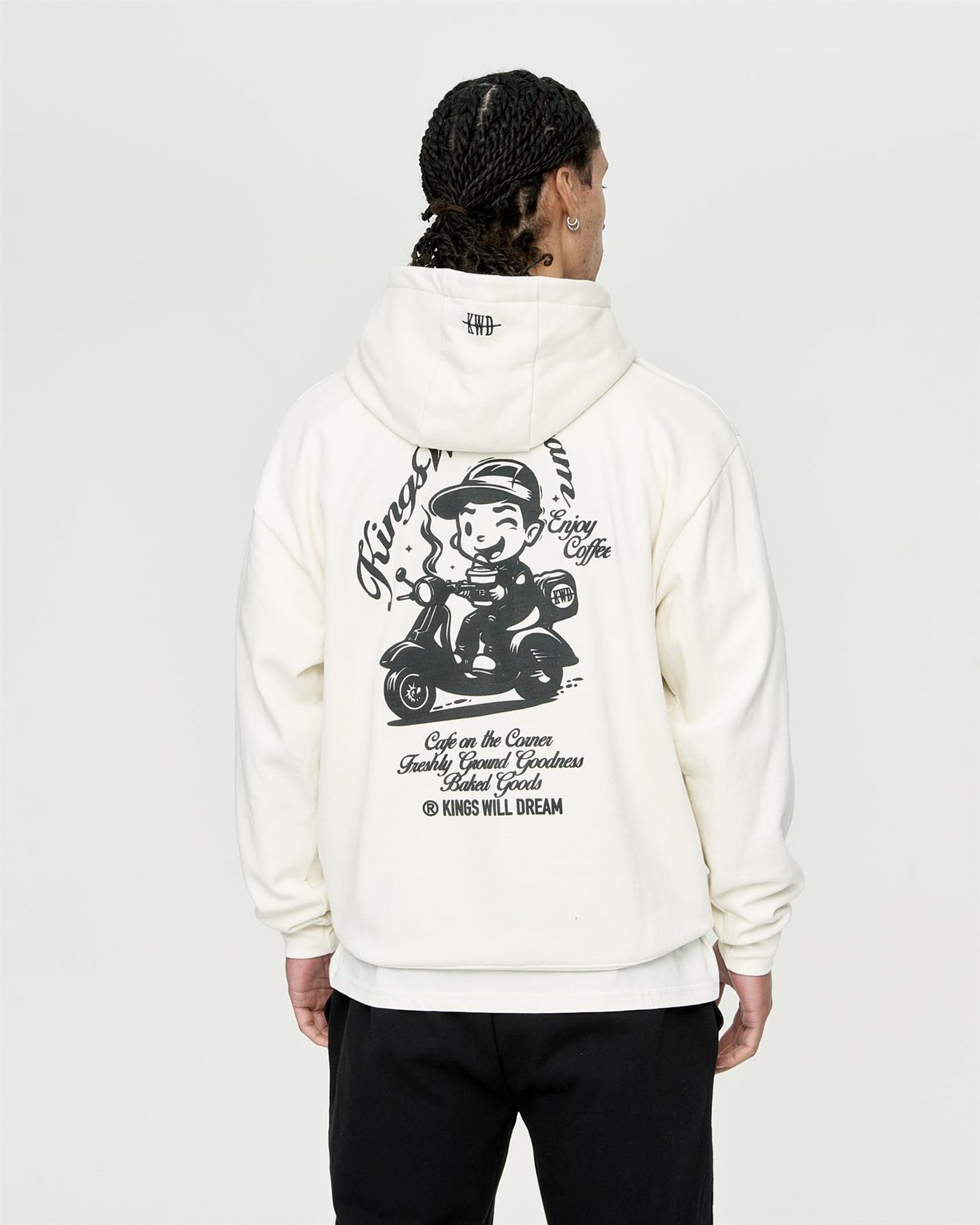 Mens Studio Cafe Boy Hoodie Off White