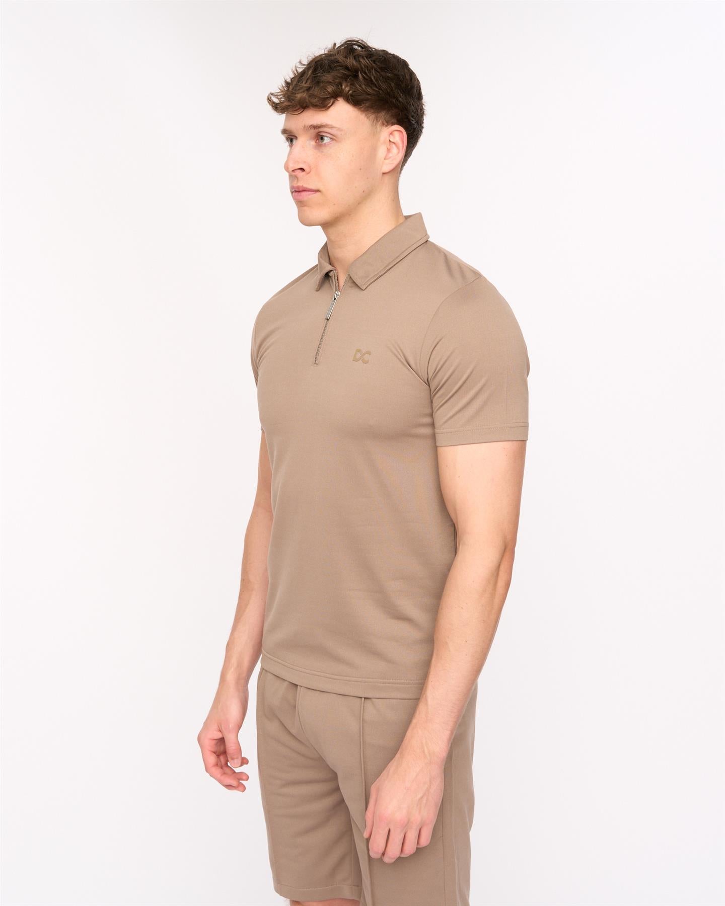Mens Medford Polo & Shorts Set Taupe