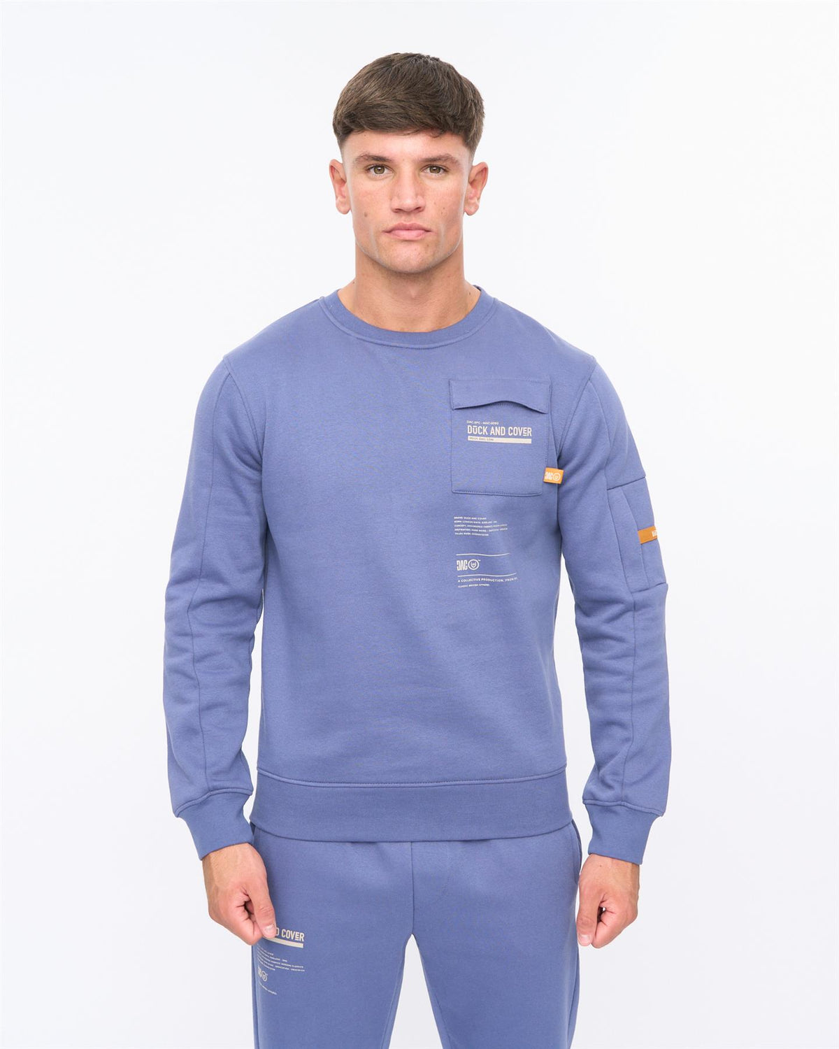 Mens Applewood Crew & Joggers Set Denim Blue