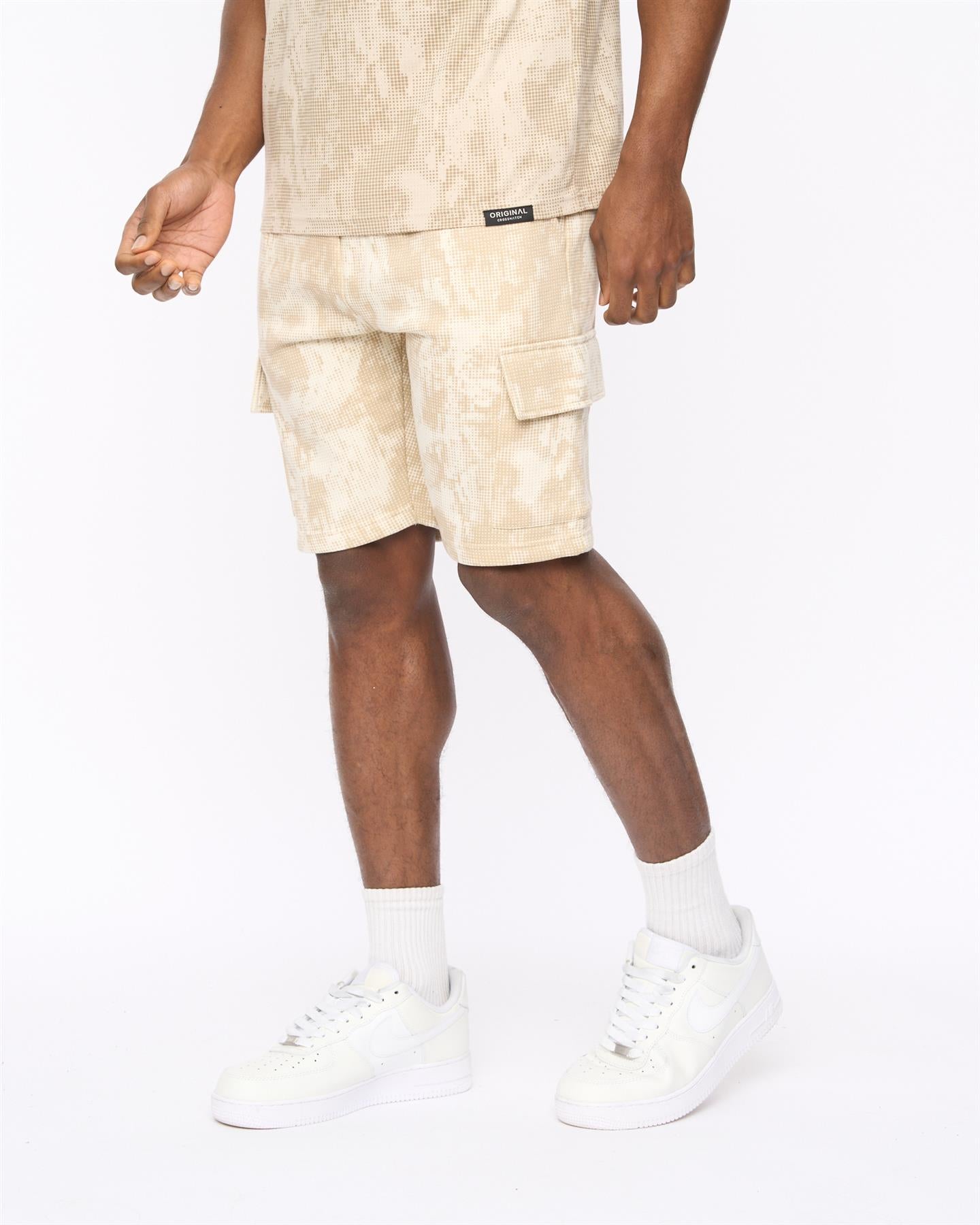 Mens Bardon Camo Cargo Shorts Neutral