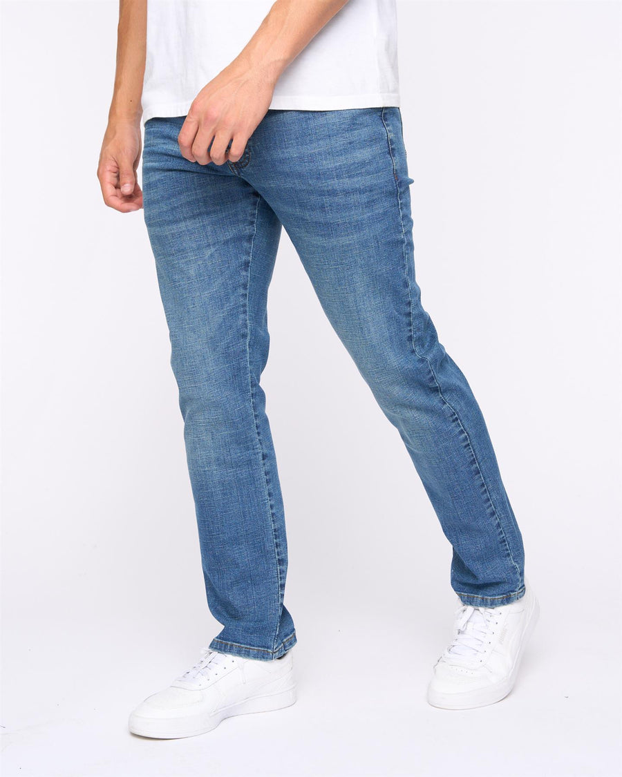 Mens Newbury Straight Fit Jeans Mid Wash