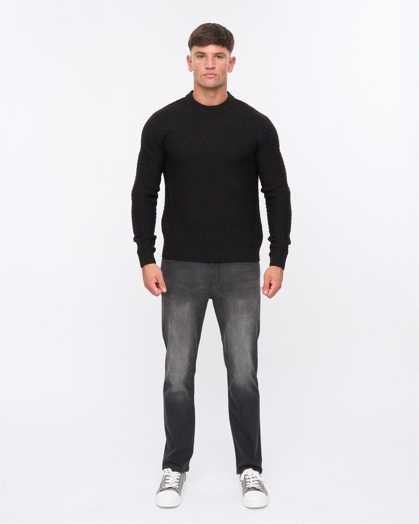 Mens Matera Textured Knit Black