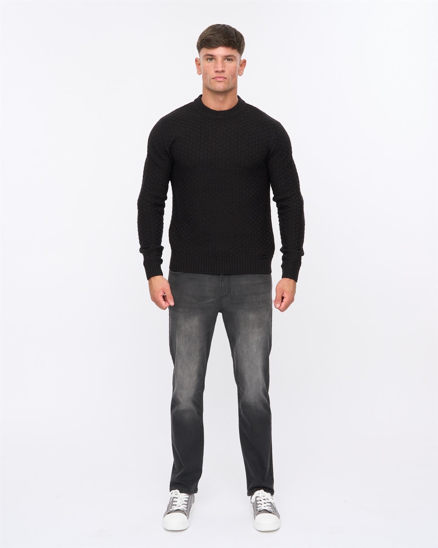Mens Matera Textured Knit Black
