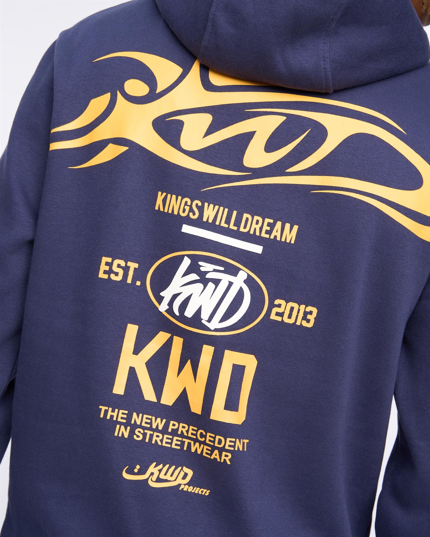 Mens Tattooed Hoodie Navy