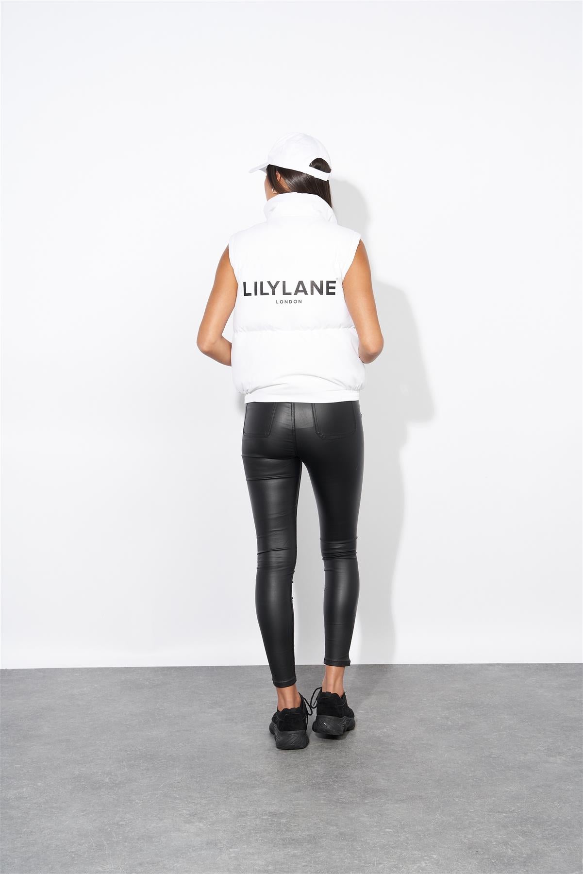 Ladies Lily Lane Jimena Crop Gilet White