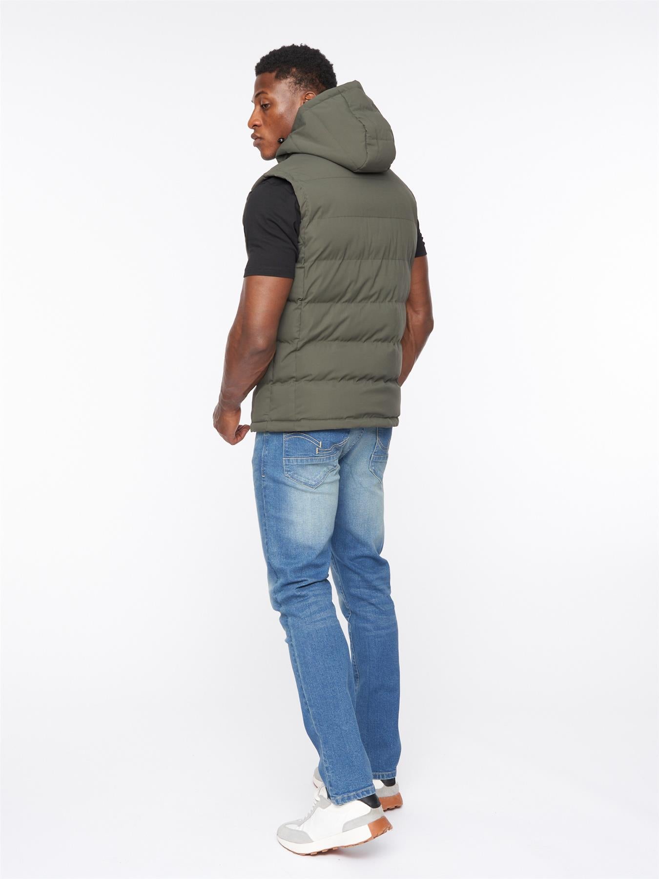 Mens Kampnew Embossed Gilet Dark Olive