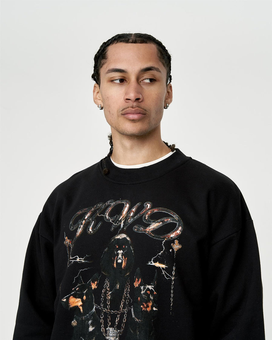 Mens Studio Dogs of Sin Crew Sweat Black