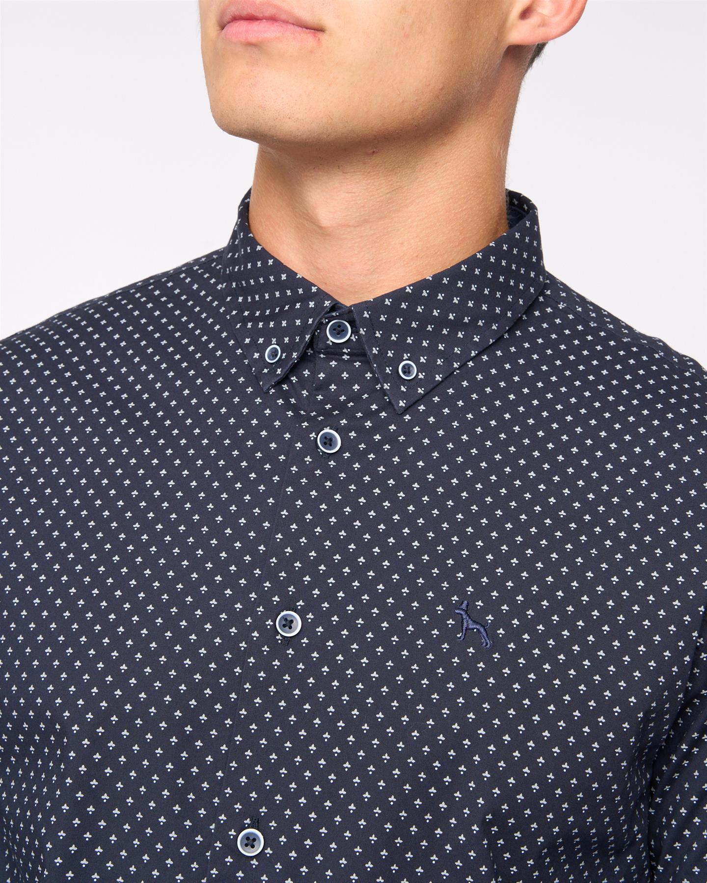 Mens  Broadley Slim Fit Shirt Navy