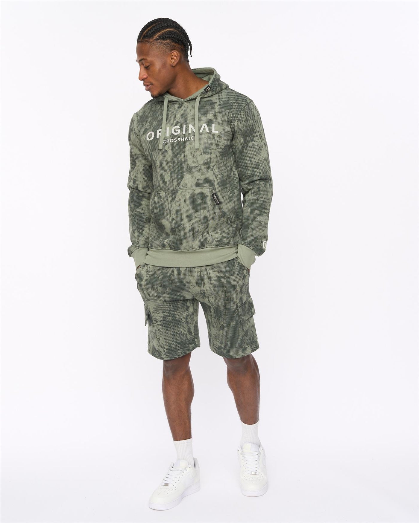 Mens Bardon Camo Hoodie Olive