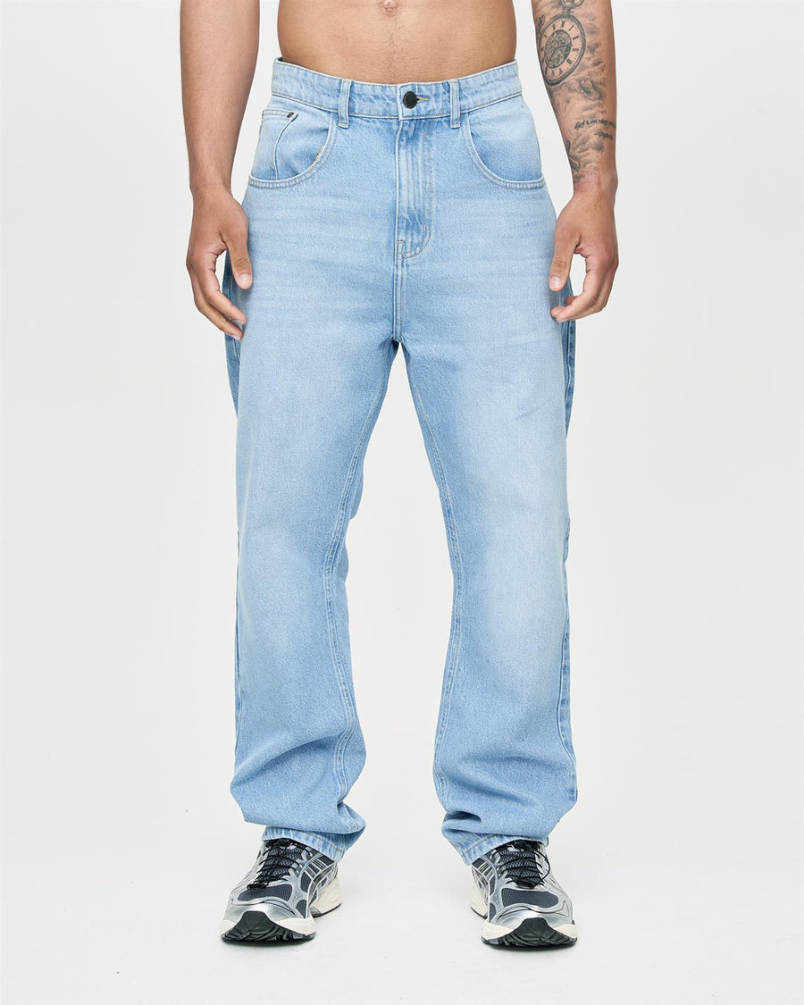 Mens Studio Dee Baggy Jeans Light Wash