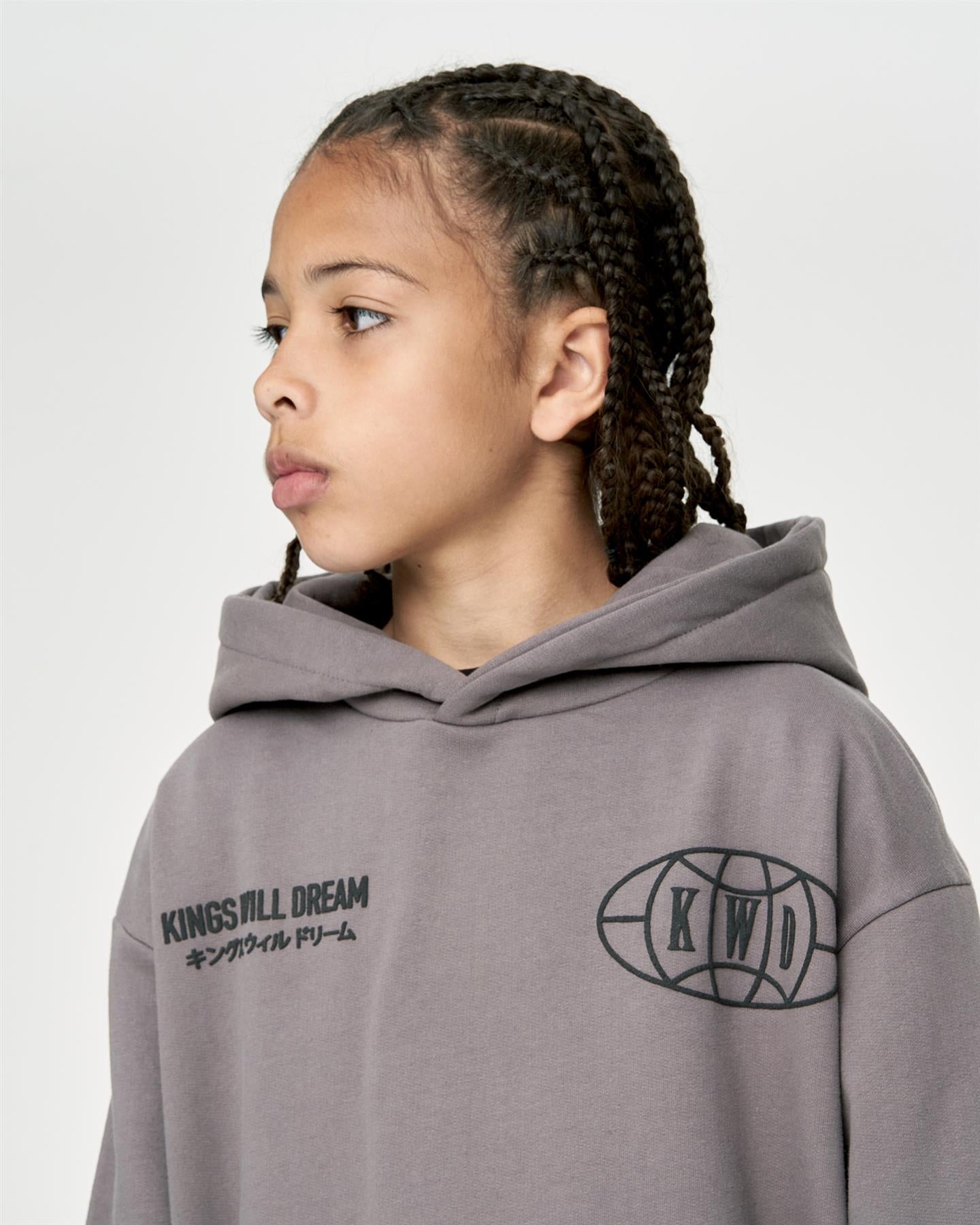 Kids Boys Studio Duo Line Hoodie Grey