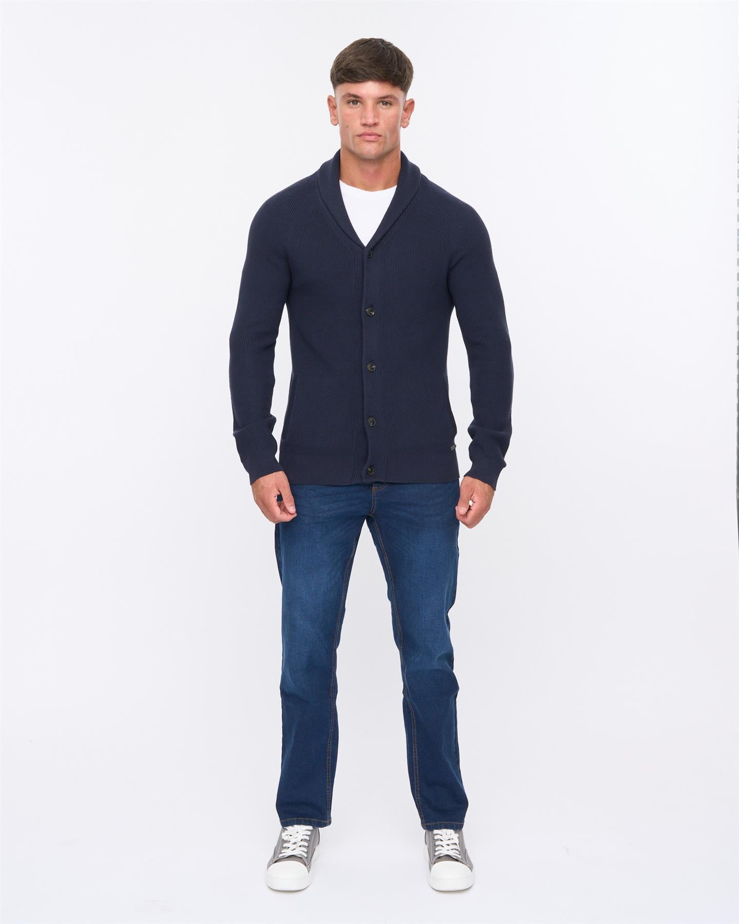 Mens Venosa Shawl Cardigan Navy