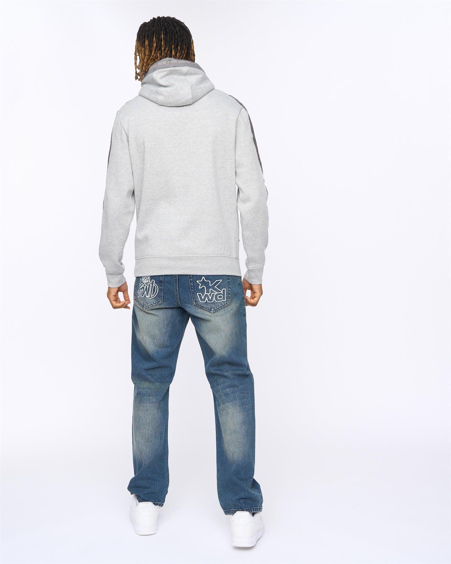 Mens Tapelny Hoodie Grey Marl