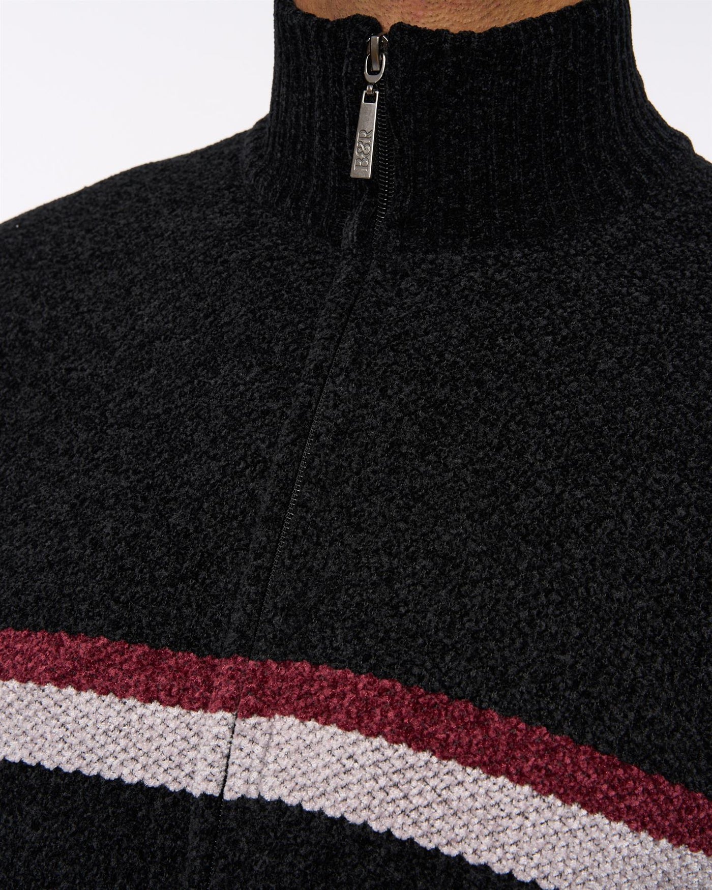 Stampton Chenille Full Zip Jumper Black