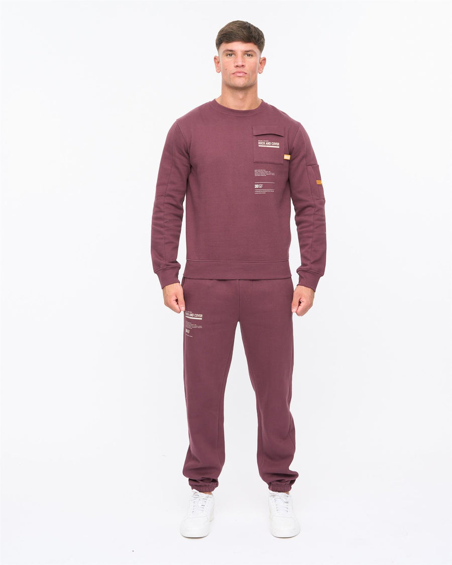 Mens Applewood Crew & Joggers Set Raisin