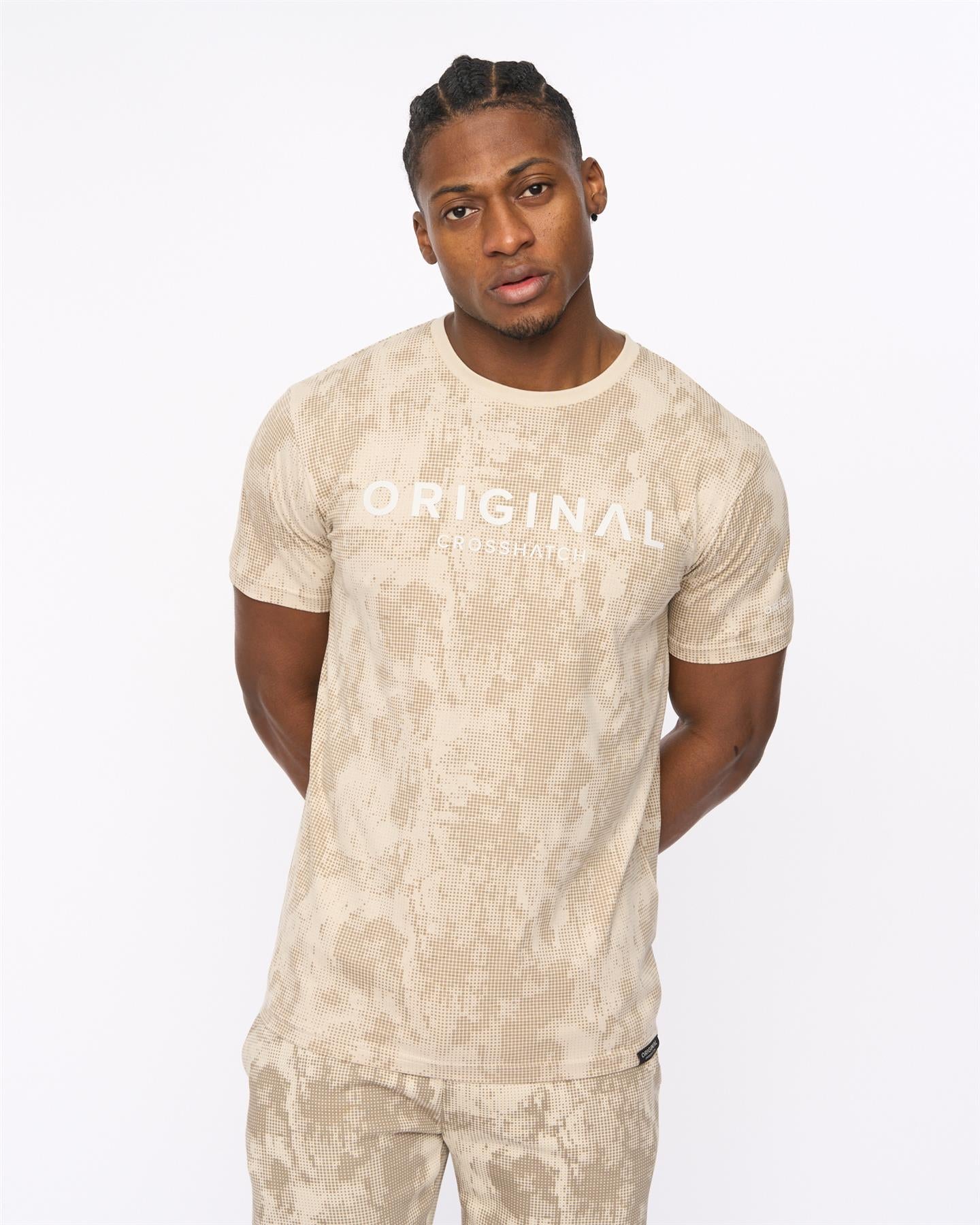 Mens Bardon Camo T-Shirt Light Stone