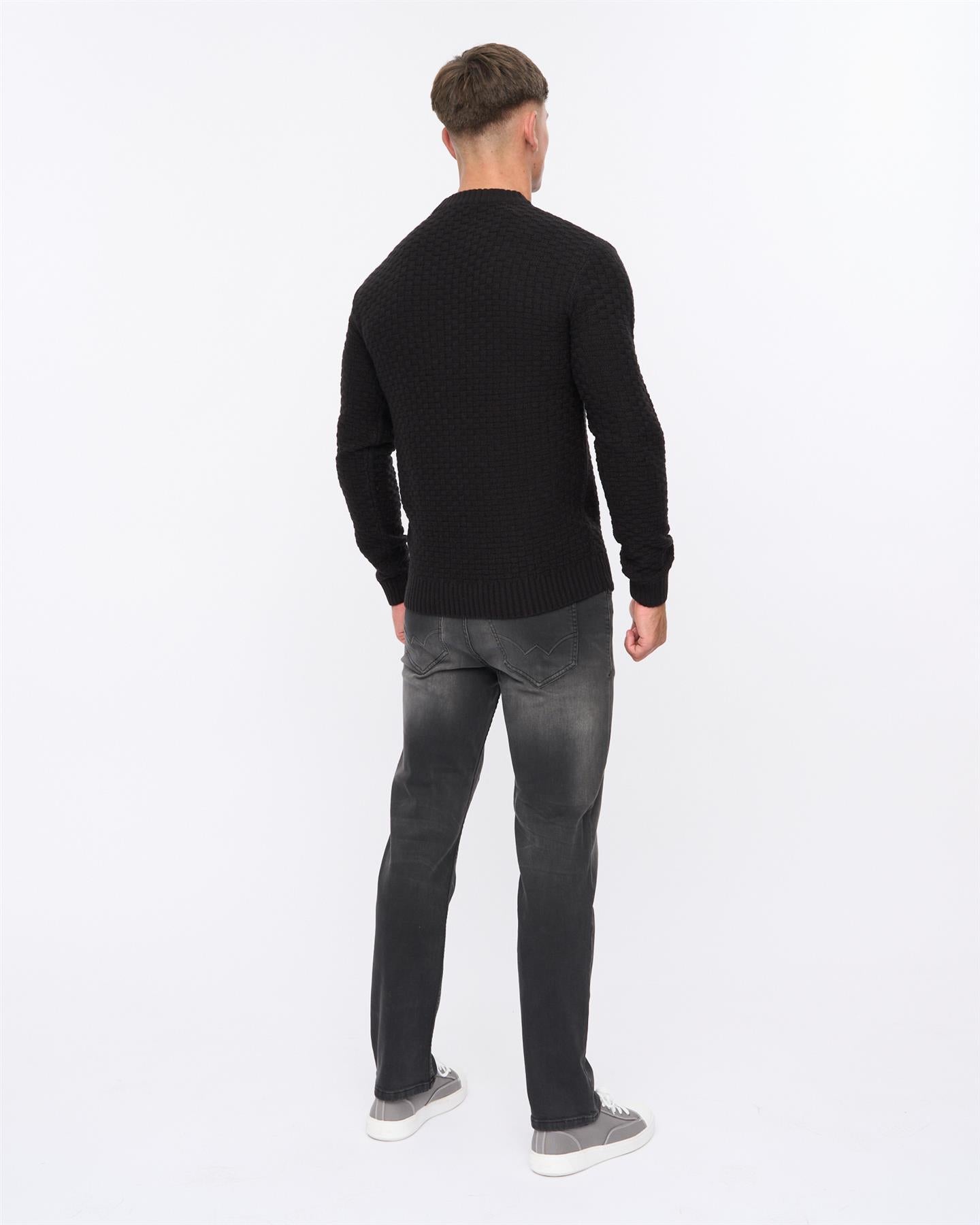 Mens Matera Textured Knit Black