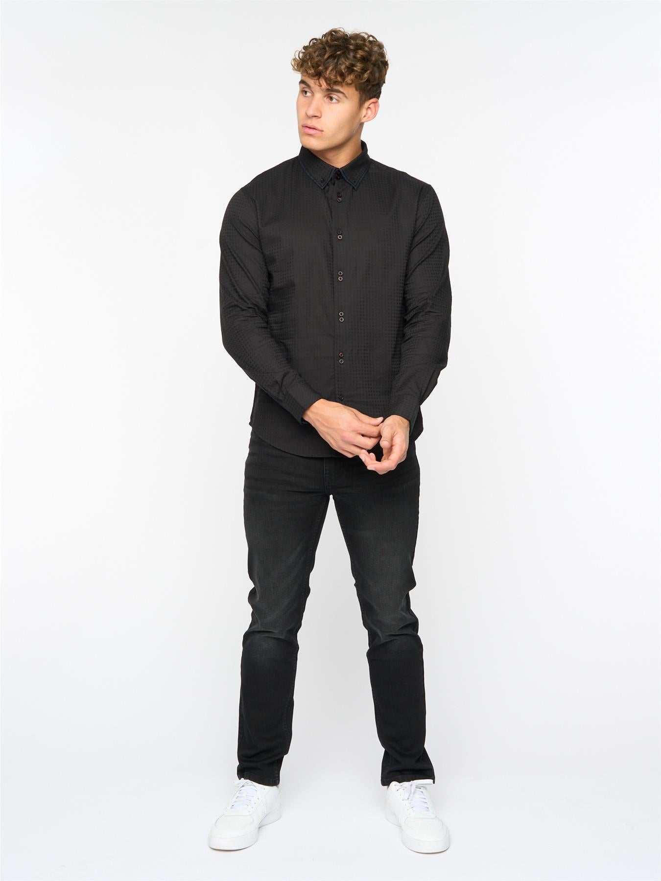 Mens  Edgeworth Slim Fit Shirt Black
