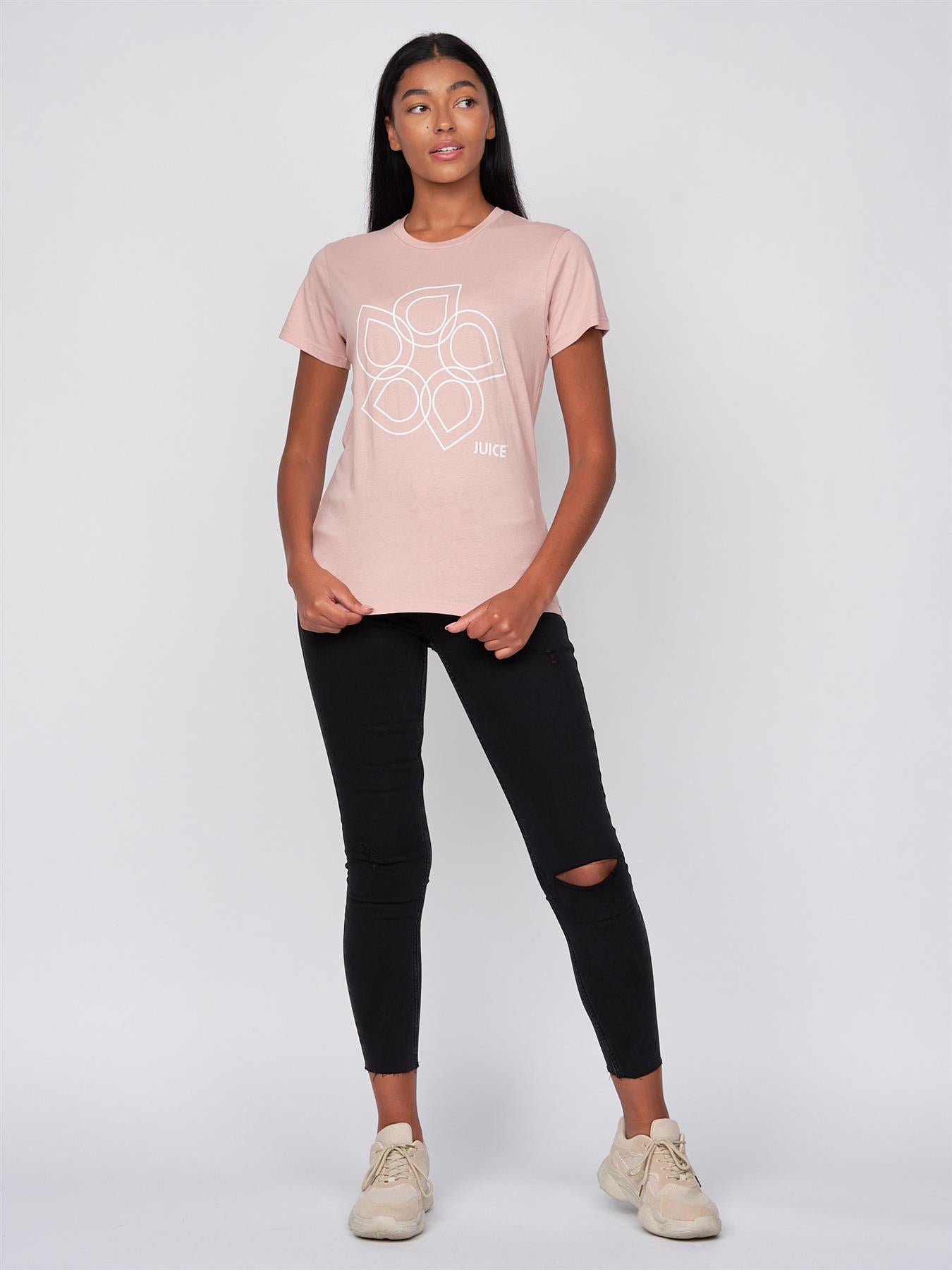 Ladies Juice Laymere T-Shirt 3 Pack White/Sage/Pink