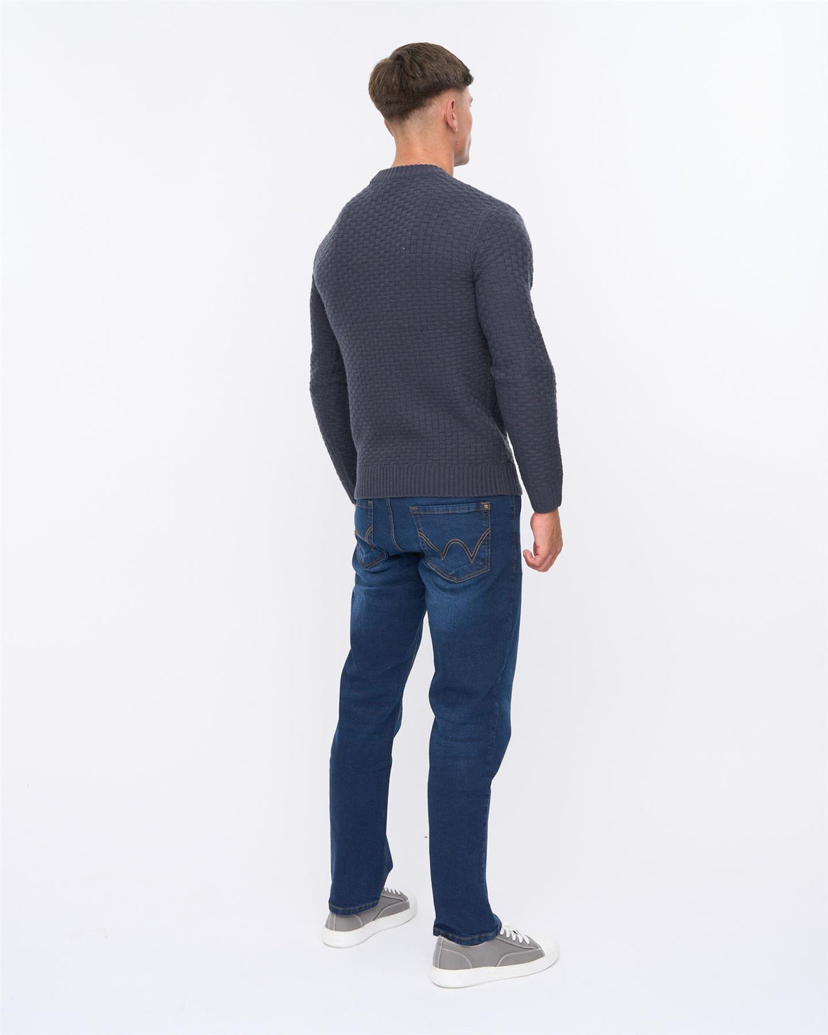 Mens Matera Textured Knit Navy