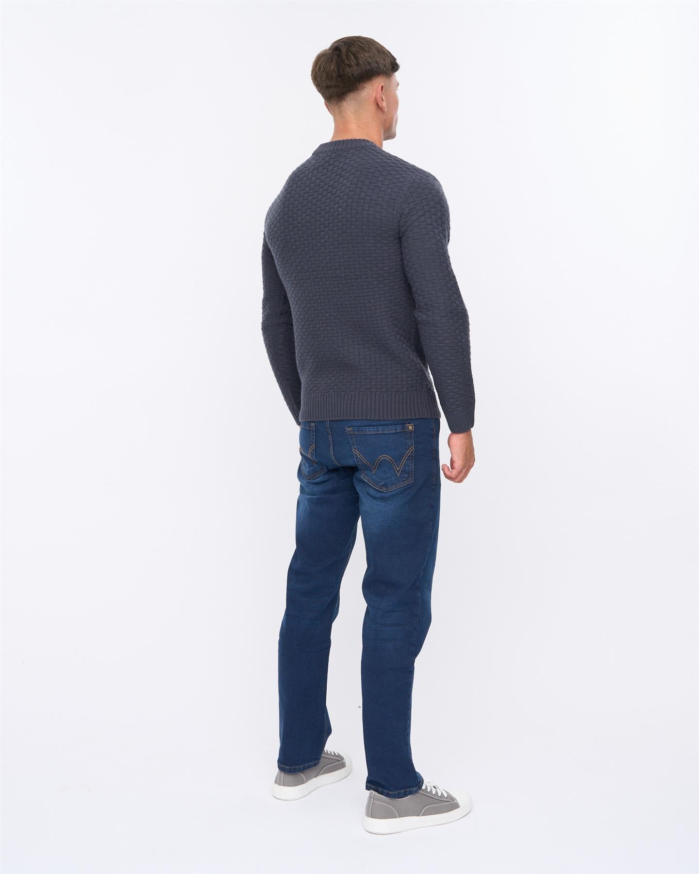 Mens Matera Textured Knit Navy