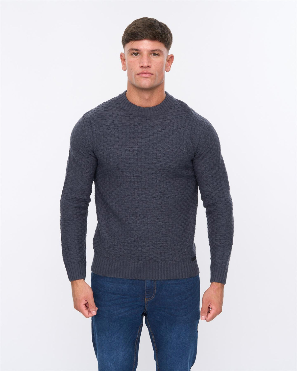 Mens Matera Textured Knit Navy