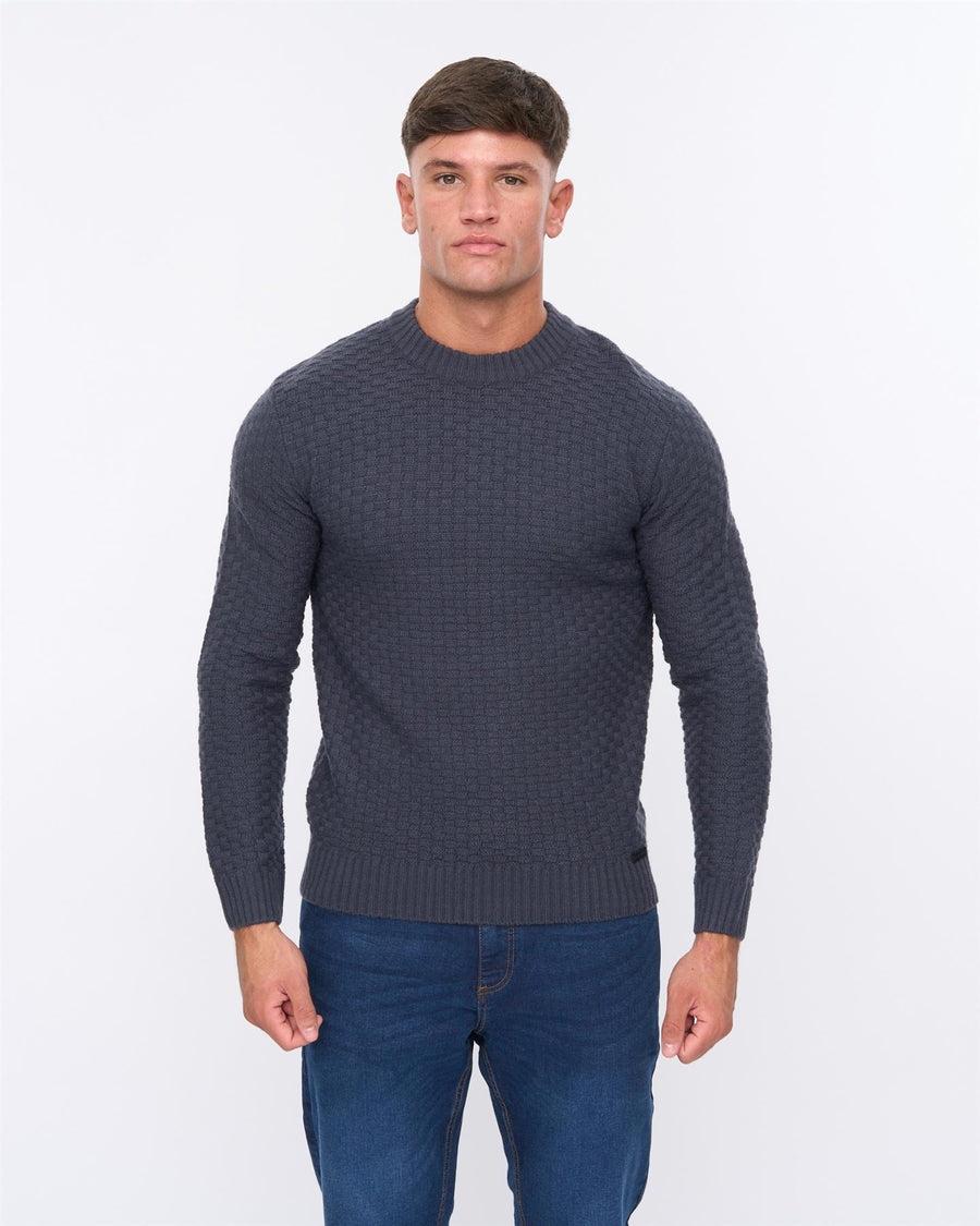 Mens Matera Textured Knit Navy