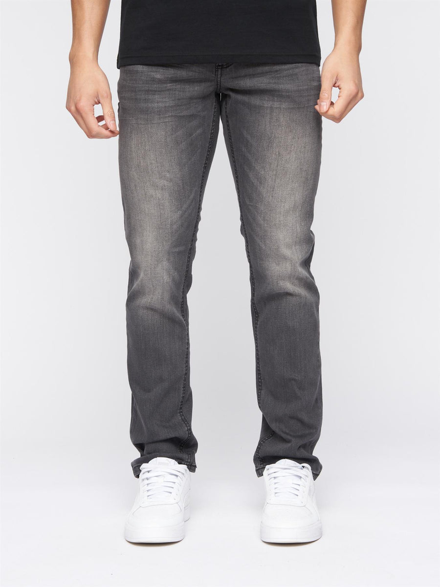 Mens Svelte Slim Fit Stretch Jeans Dark Grey