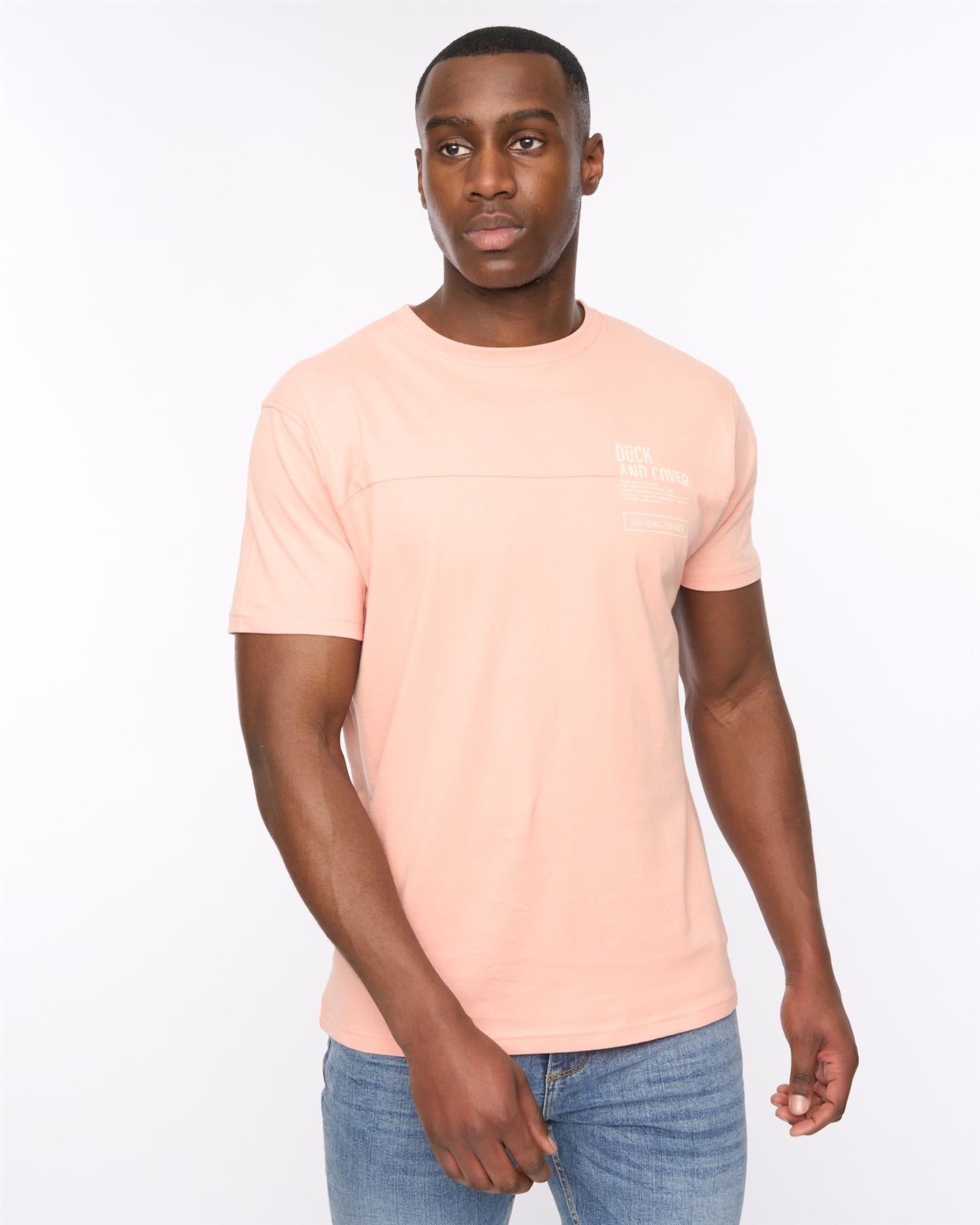 Mens Seamtext T-Shirt Coral