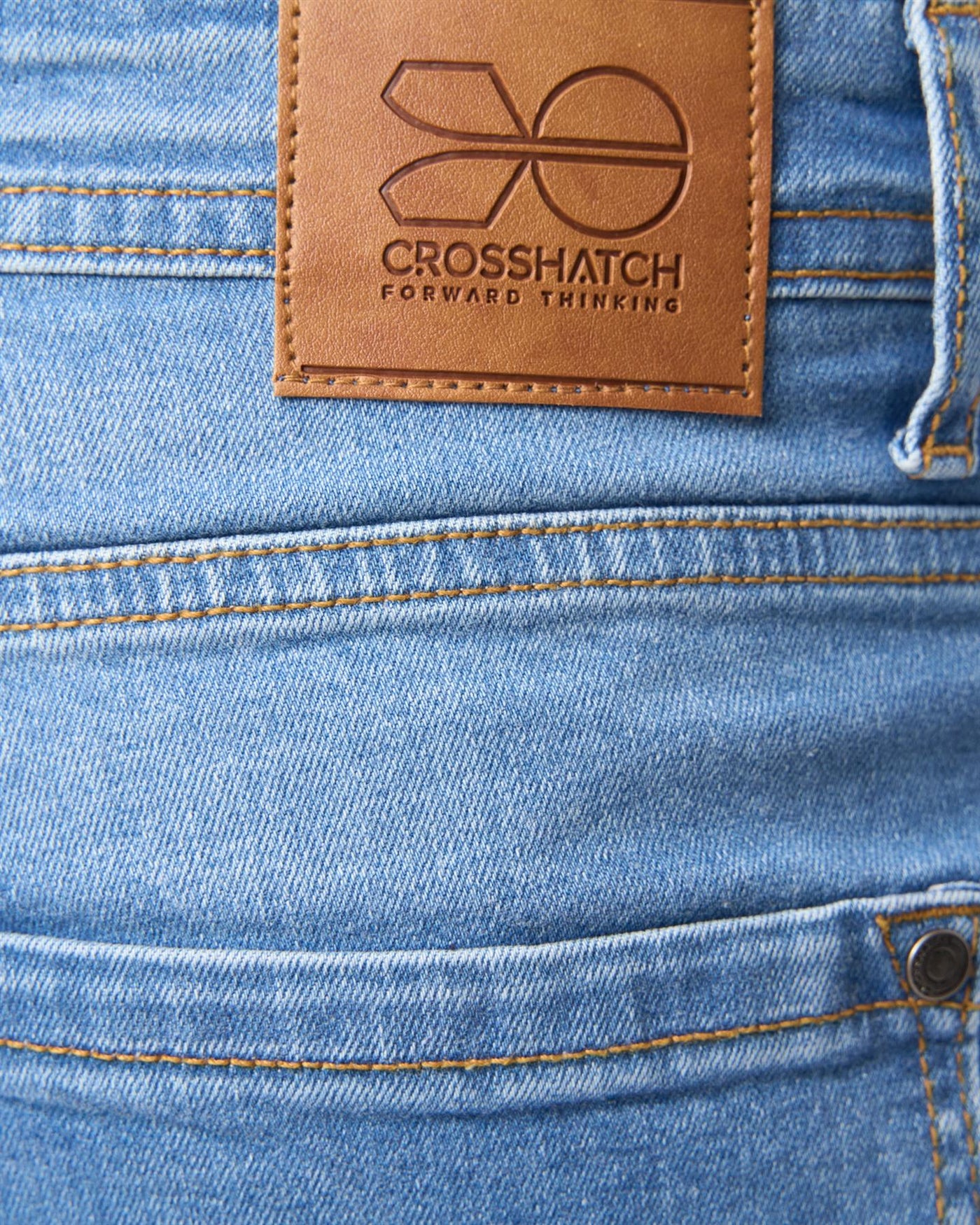 Crosshatch Mens Malcolm Slim Fit Jeans Light Wash