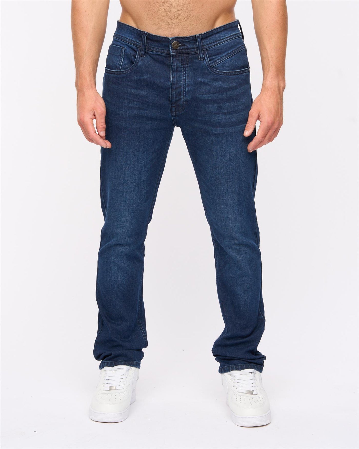Crosshatch Mens Malcolm Slim Fit Jeans Dark Wash