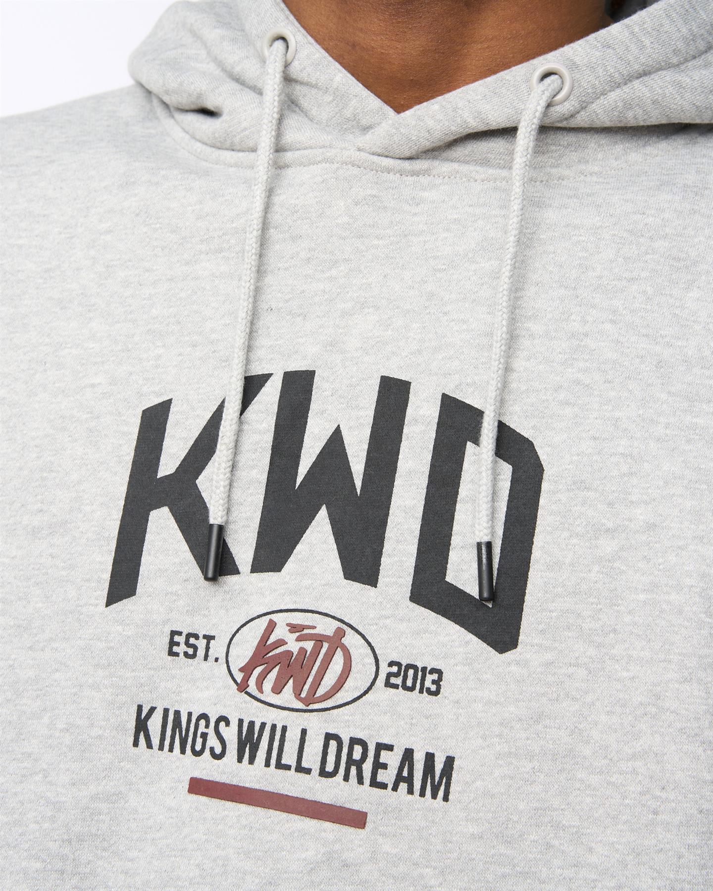 Mens Tattooed Hoodie Grey Marl