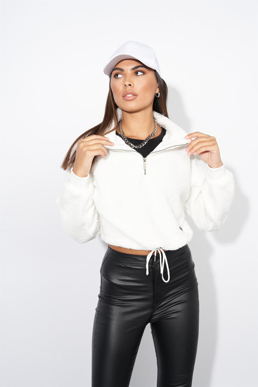 Ladies Lily Lane Kimora Borg Funnel Top White