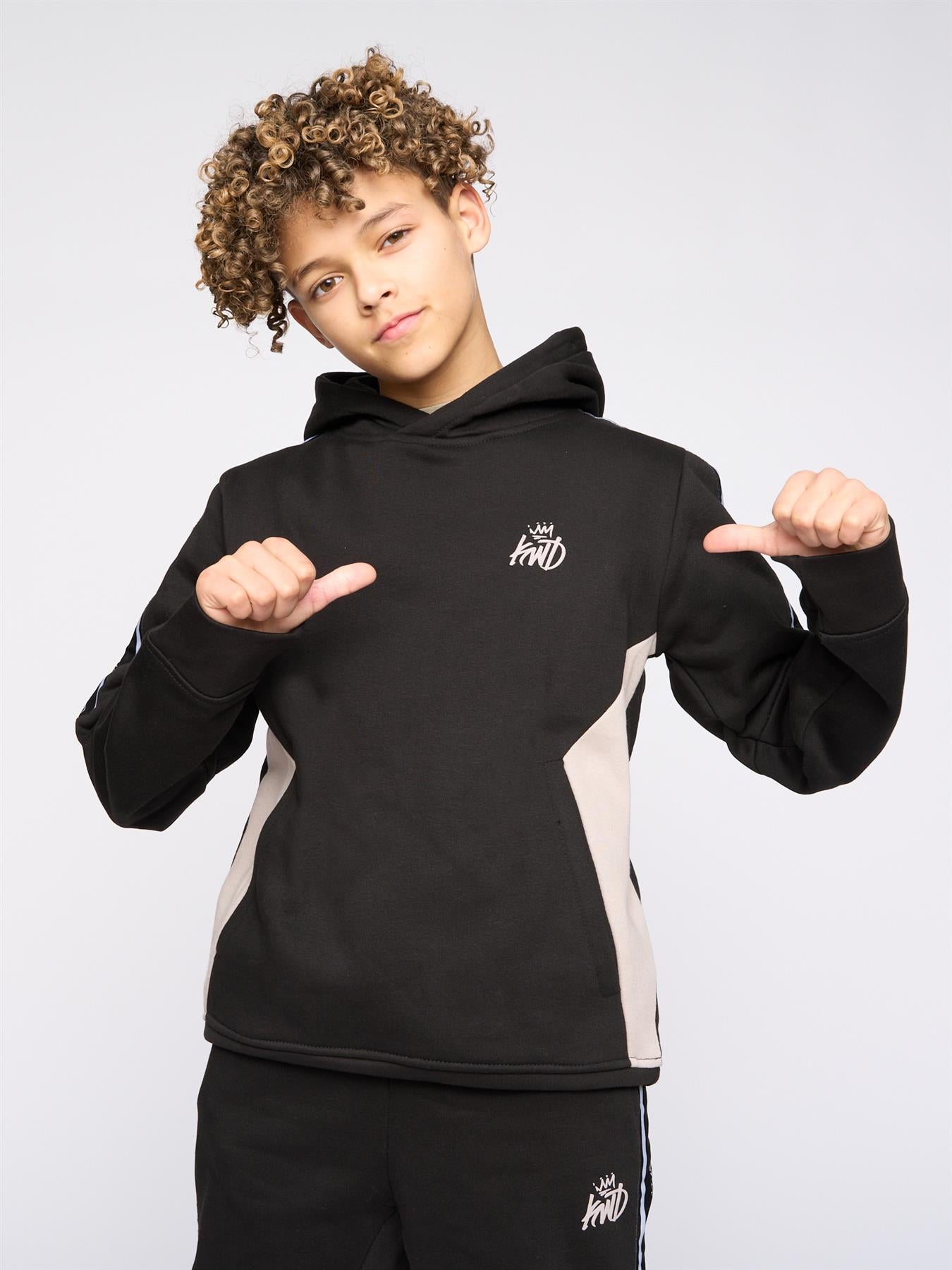 Kids Boys Techy Taped Tracksuit Black