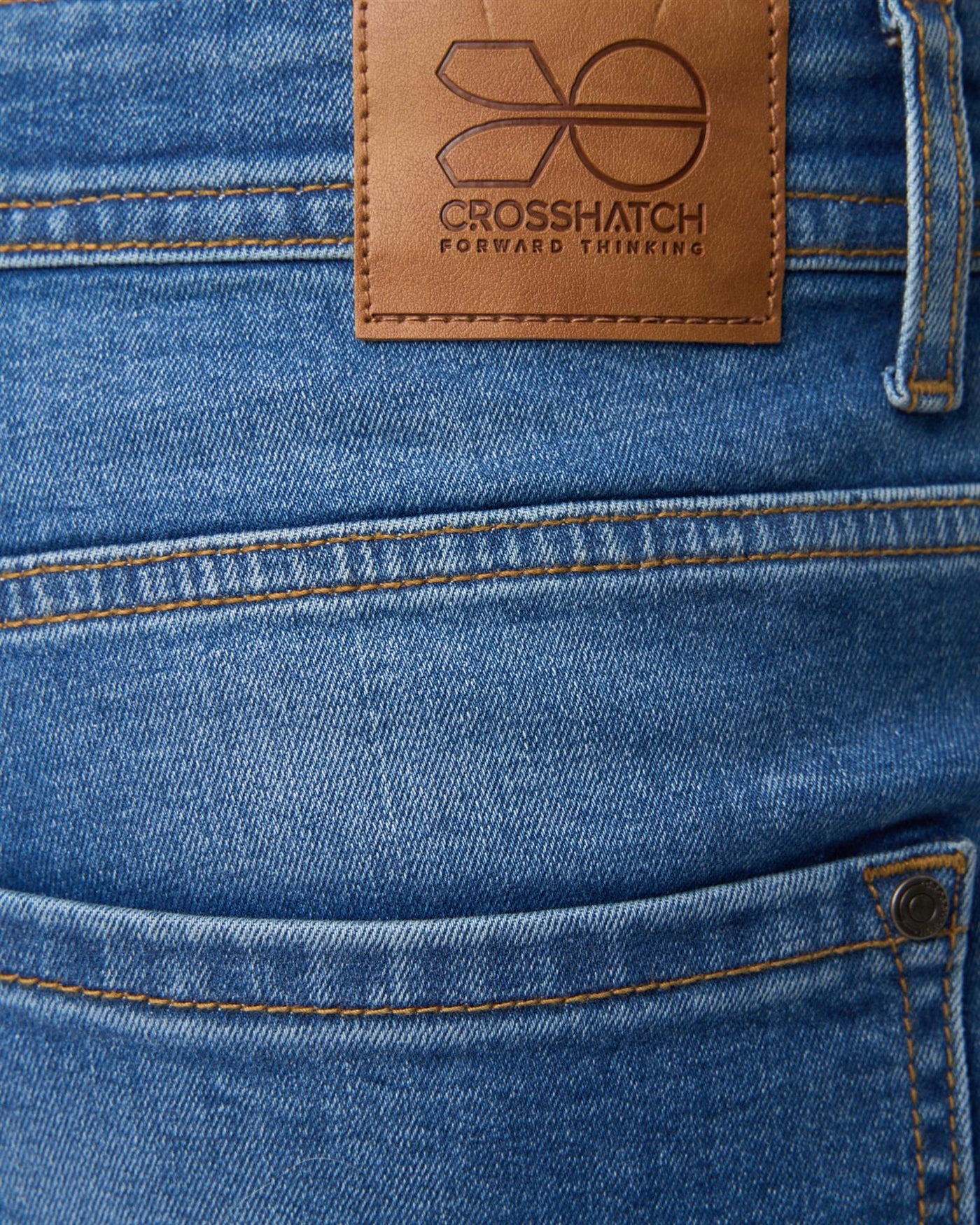 Crosshatch Mens Malcolm Slim Fit Jeans Stone Wash