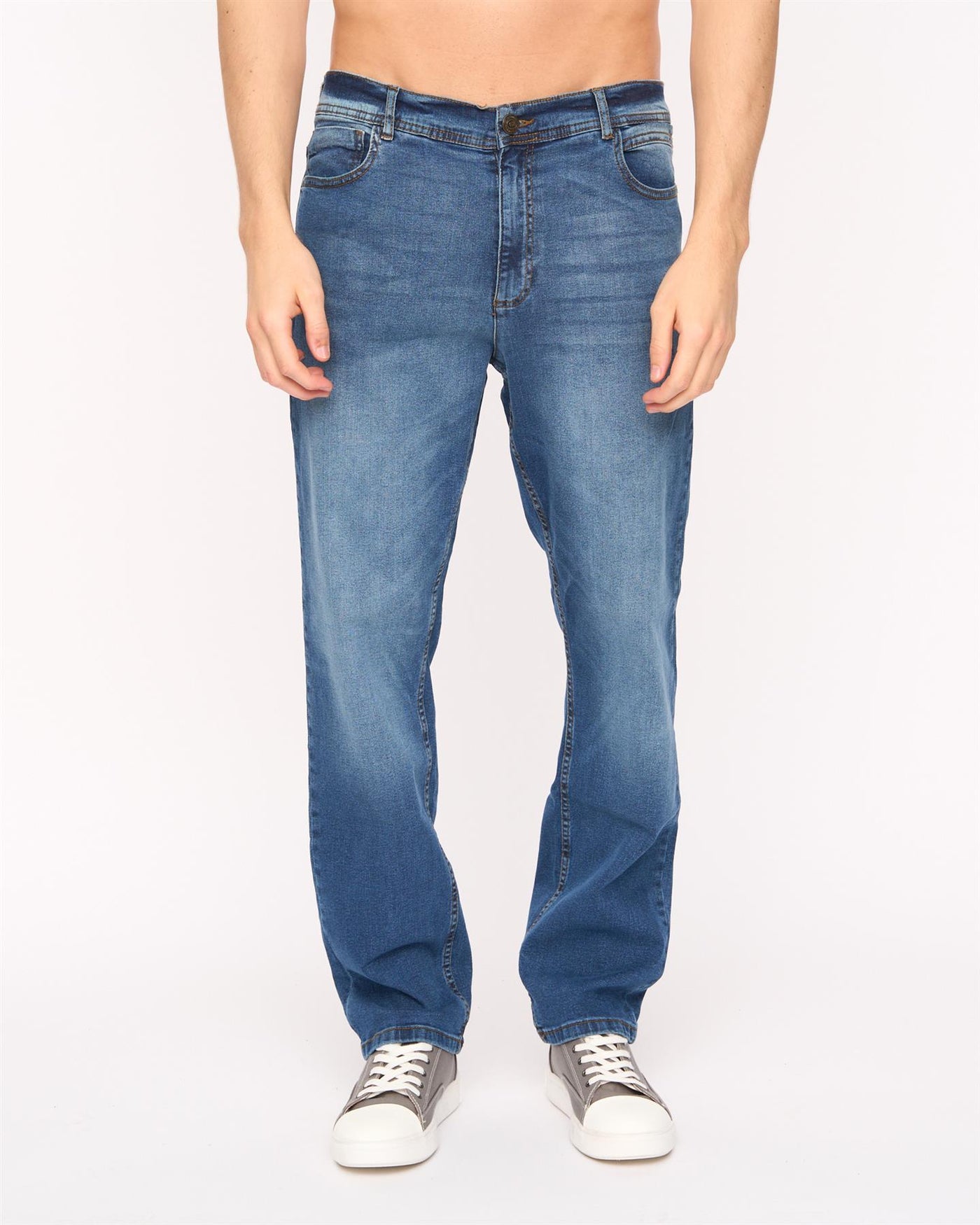 Mens Kelvyn Relaxed Fit Jeans Mid Wash