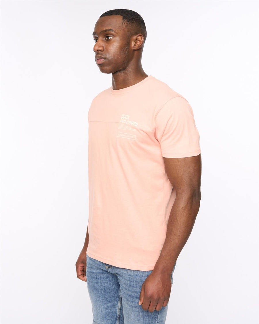 Mens Seamtext T-Shirt Coral
