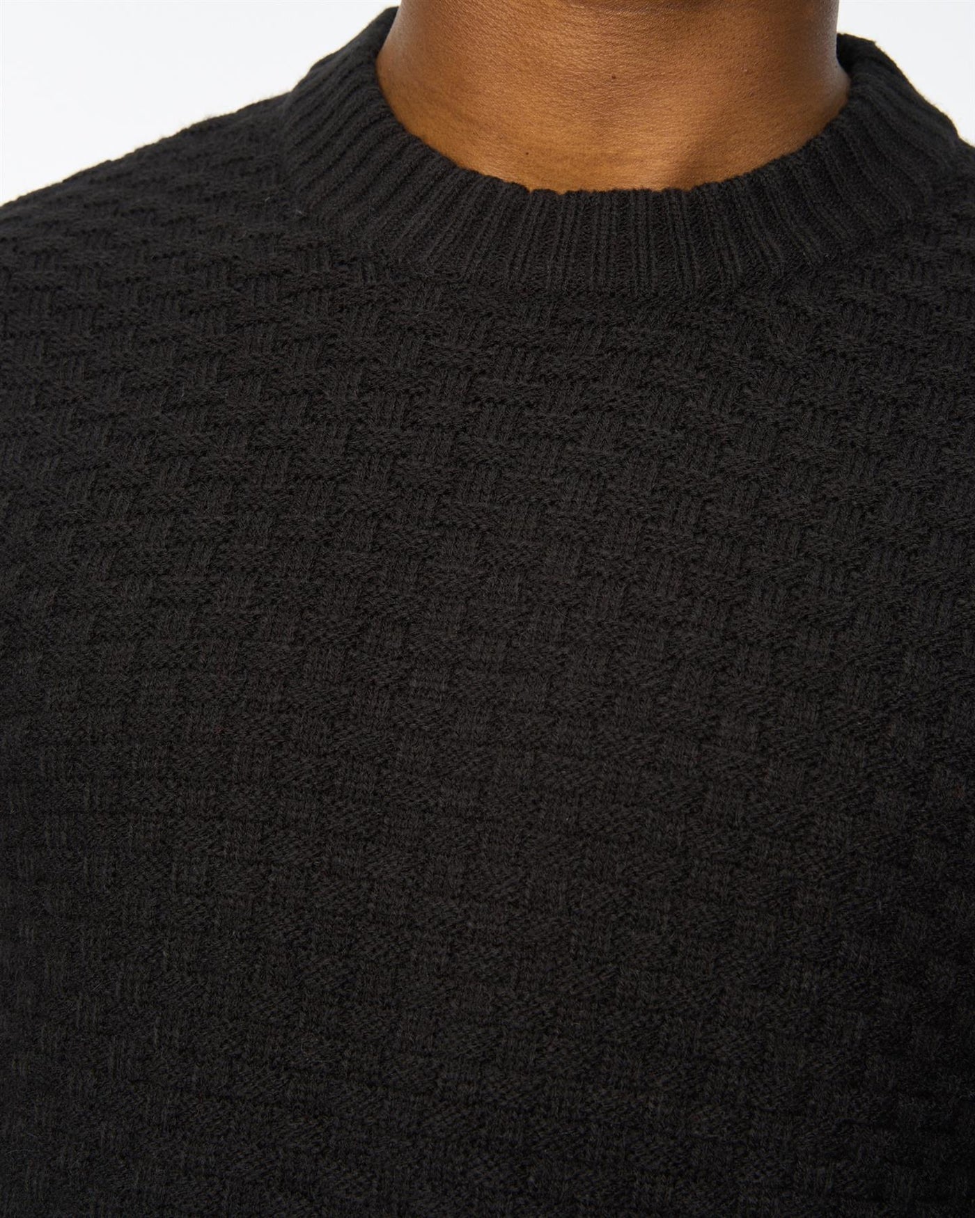 Mens Matera Textured Knit Black