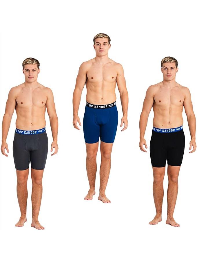 Men's Bambuso Boxers 3pk Black Blue