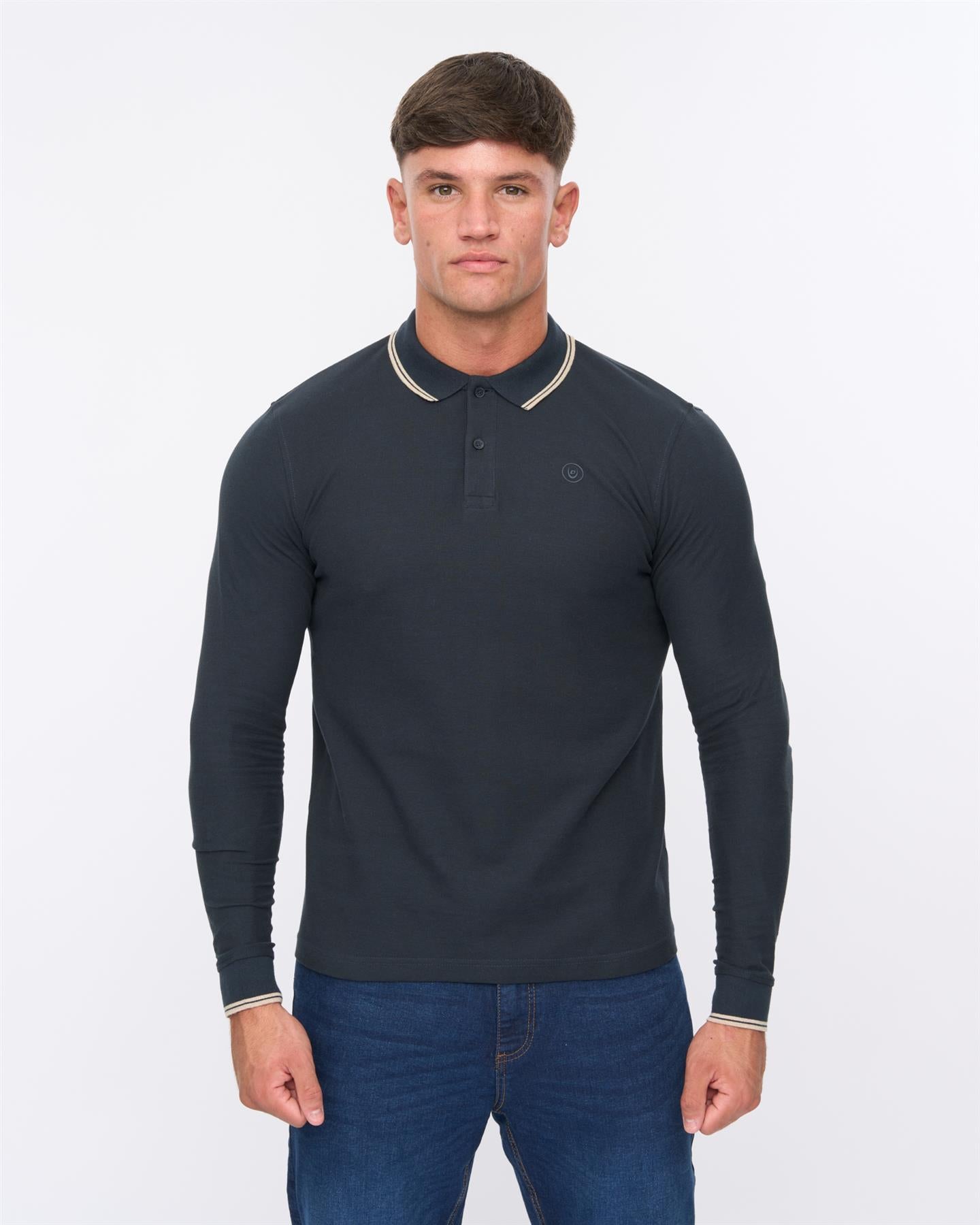 Mens Roxberry Long Sleeve Polo Navy