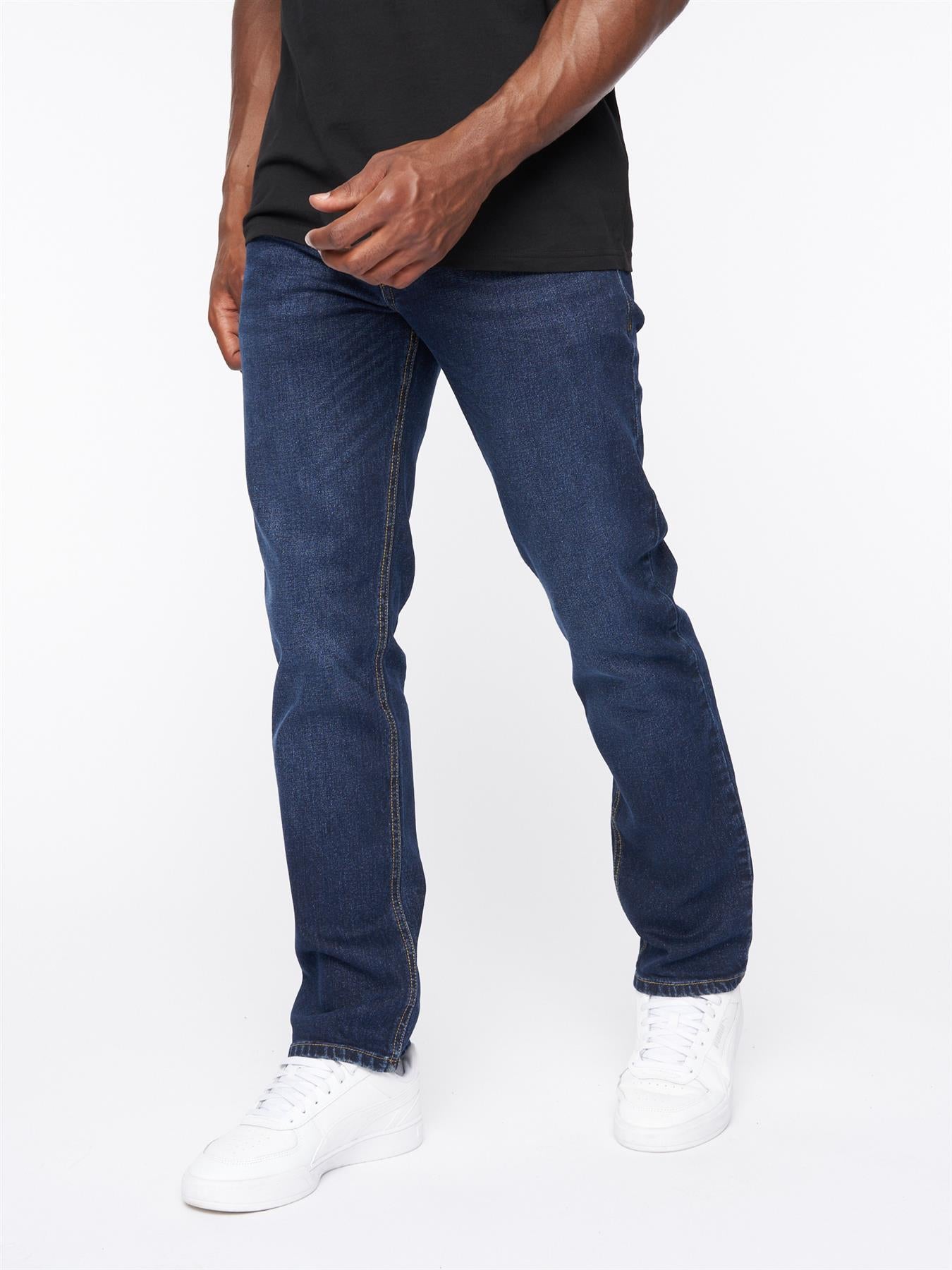 Mens Chas Straight Fit Jeans Dark Wash