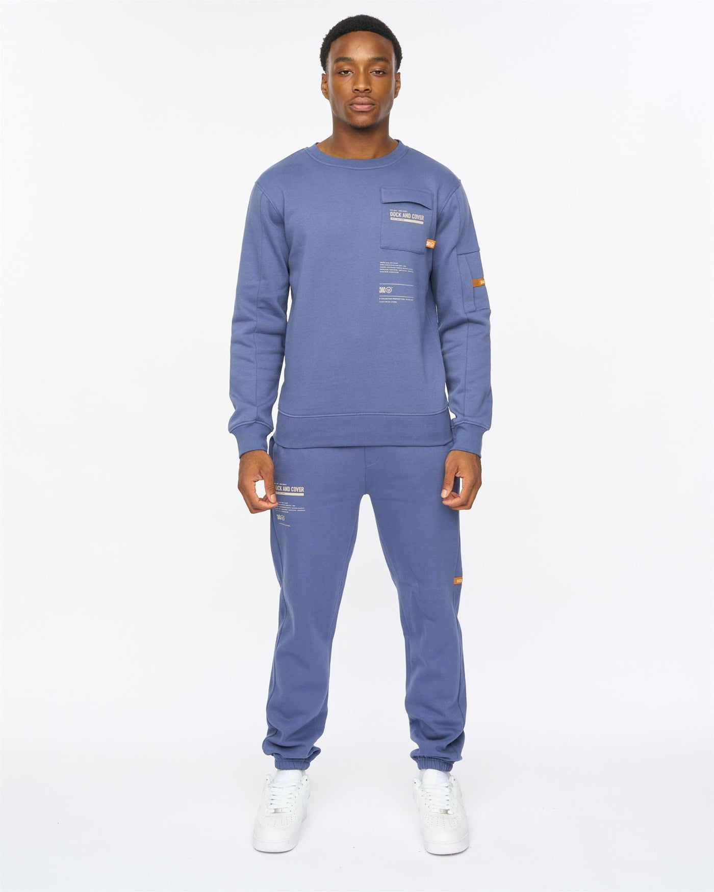 Mens Applewood Crew & Joggers Set Denim Blue