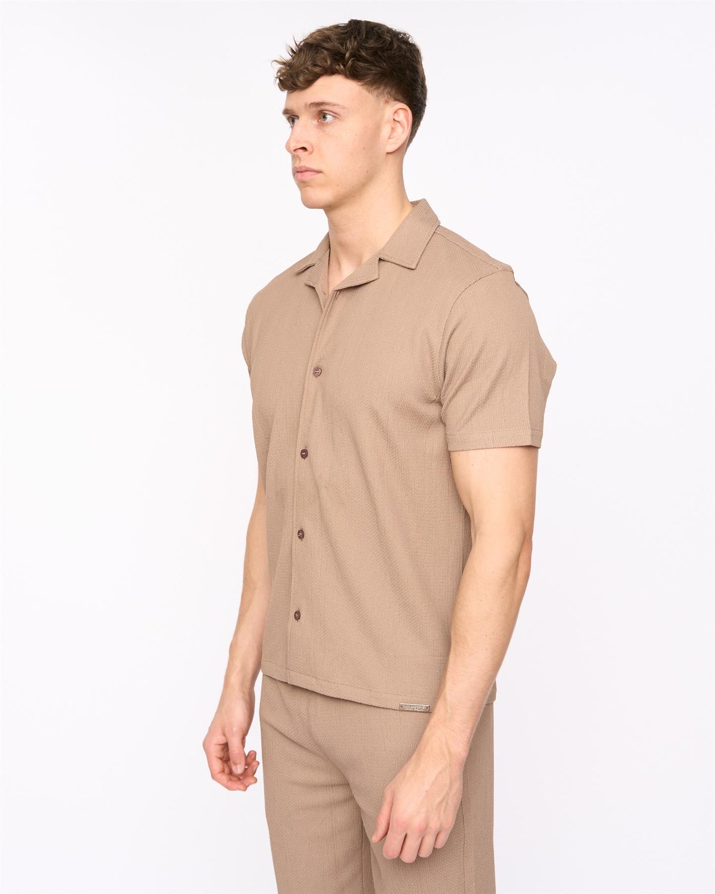 Mens Hingham Shirt & Shorts Set Taupe