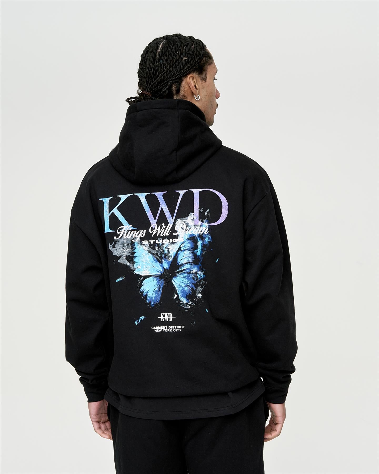 Mens Studio Butterfly Hoodie Black