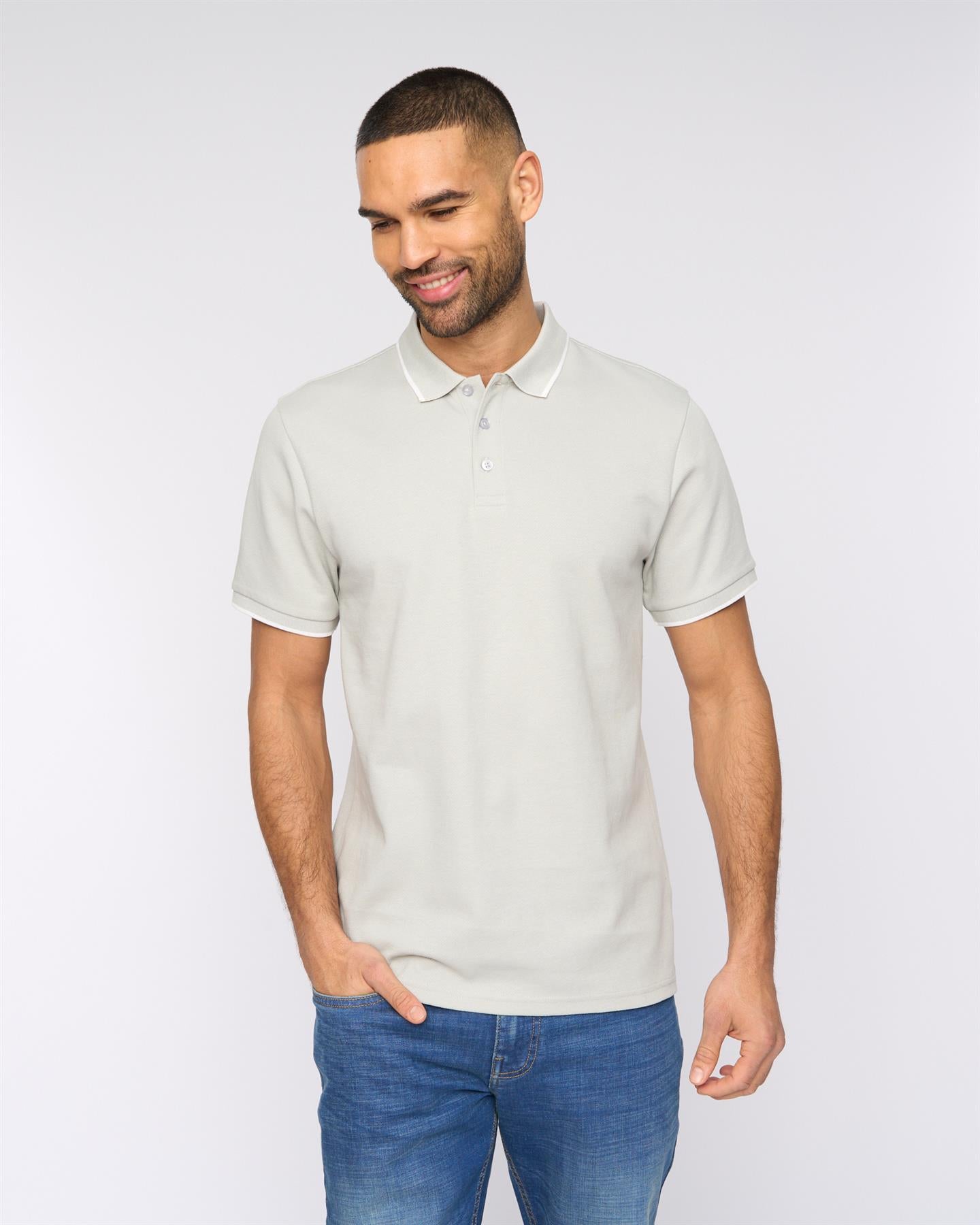 Mens Elverton Polo Light Grey