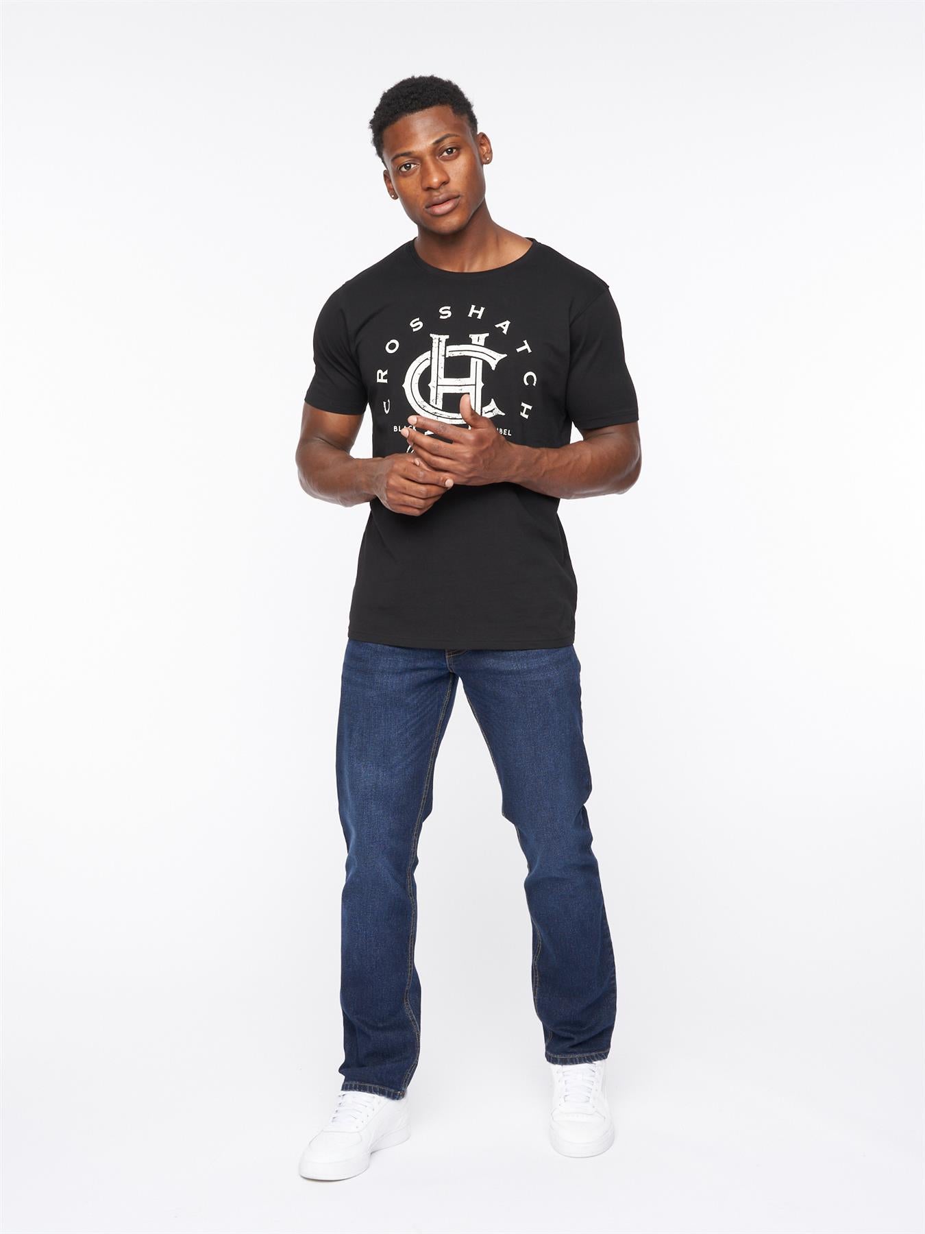 Mens Chas Straight Fit Jeans Dark Wash