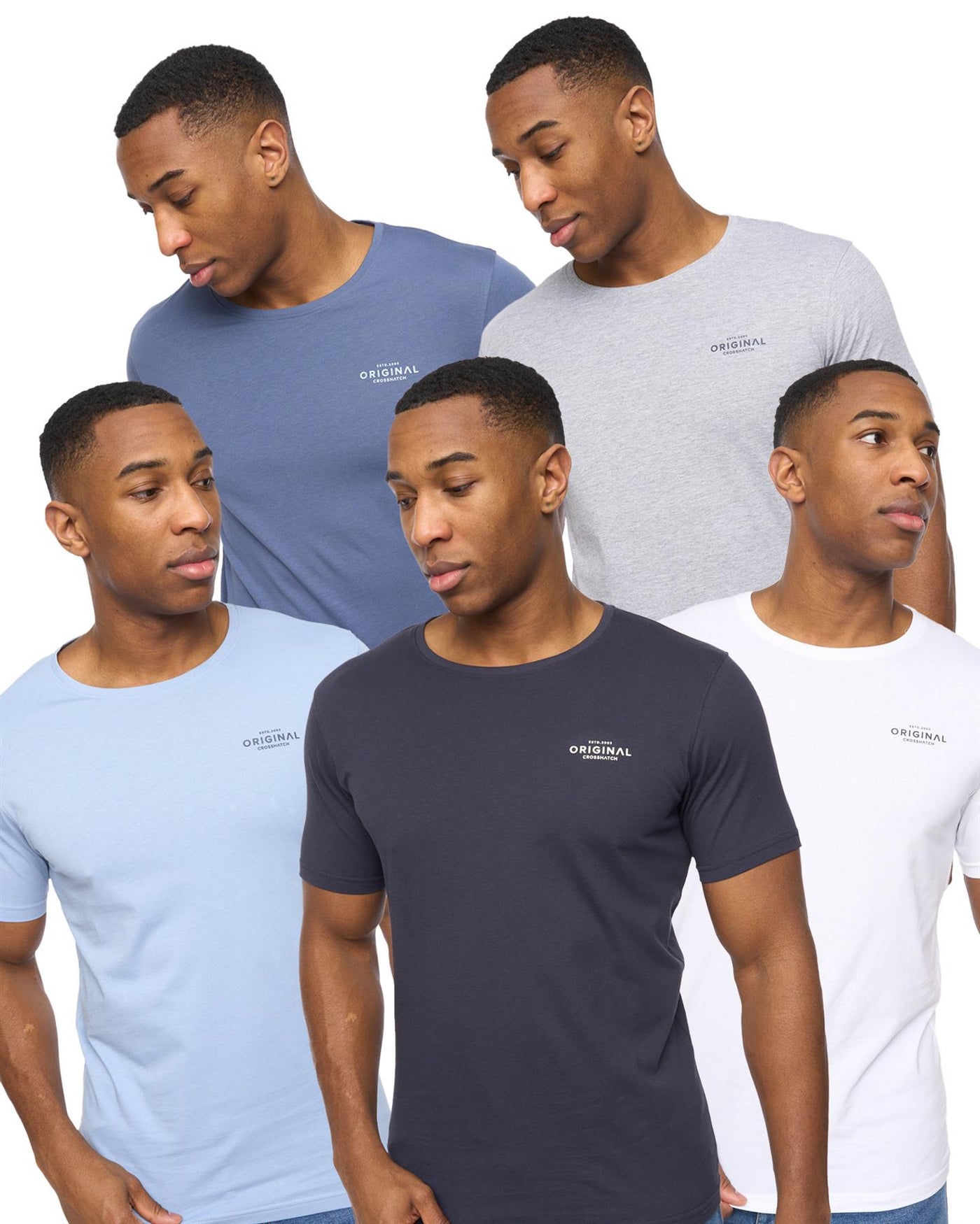 Mens Basicblues T-Shirt 5pk Assorted