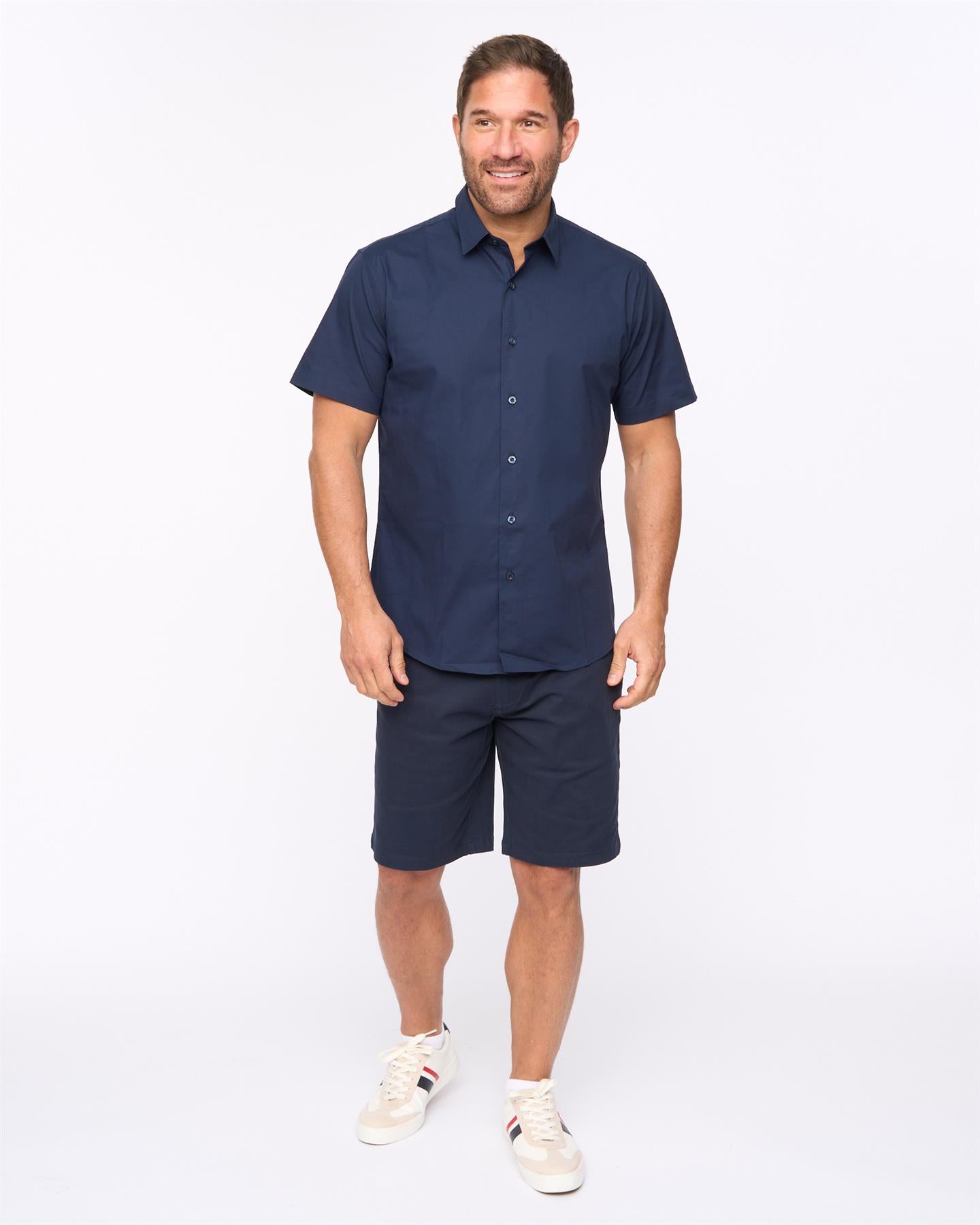 Mens Daymeson Short Sleeve Shirt 2pk Navy/Light Blue